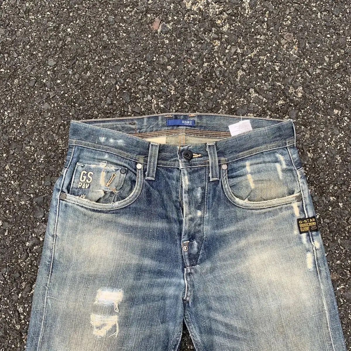 G-Star STEALS💥G-Star Raw Denim 30x33 Jeans Ripped Pants Made Italy Size US 30 / EU 46 - 2 Thumbnail