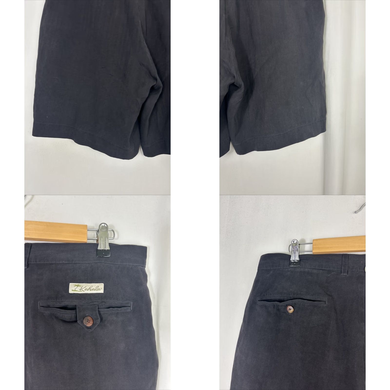 Vintage Kahala Shorts 100% Silk Black Golf 36x9 Size US 36 / EU 52 - 8 Thumbnail