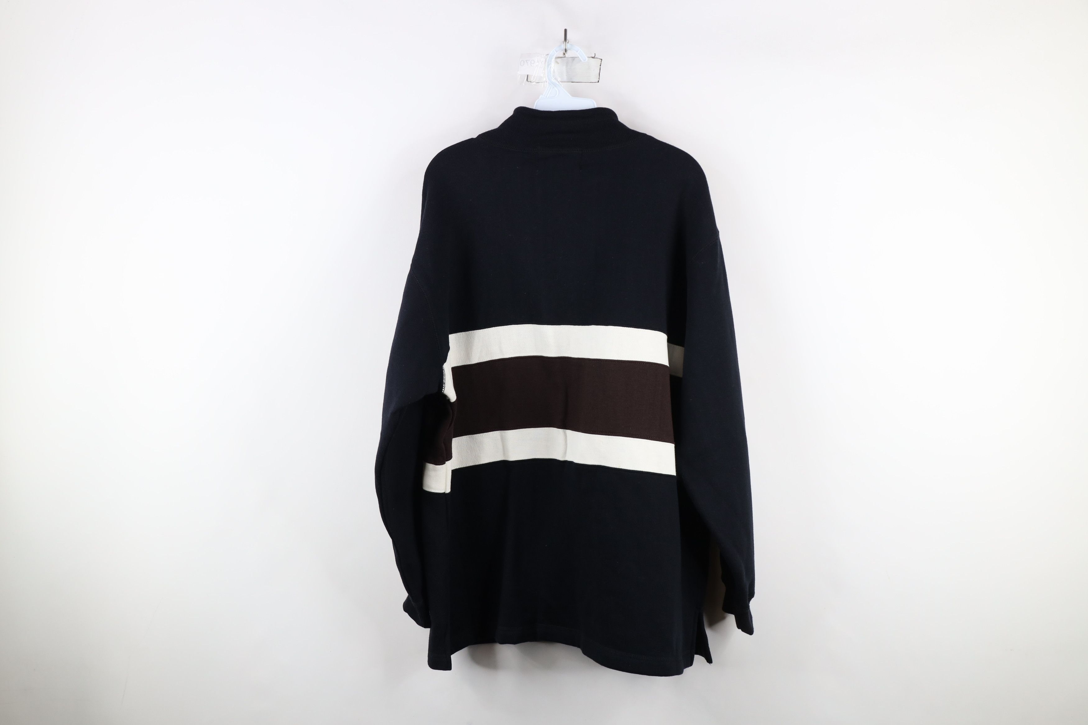 Vintage Deadstock Vintage 90s Streetwear Block Henley Sweatshirt Size US L / EU 52-54 / 3 - 11 Thumbnail