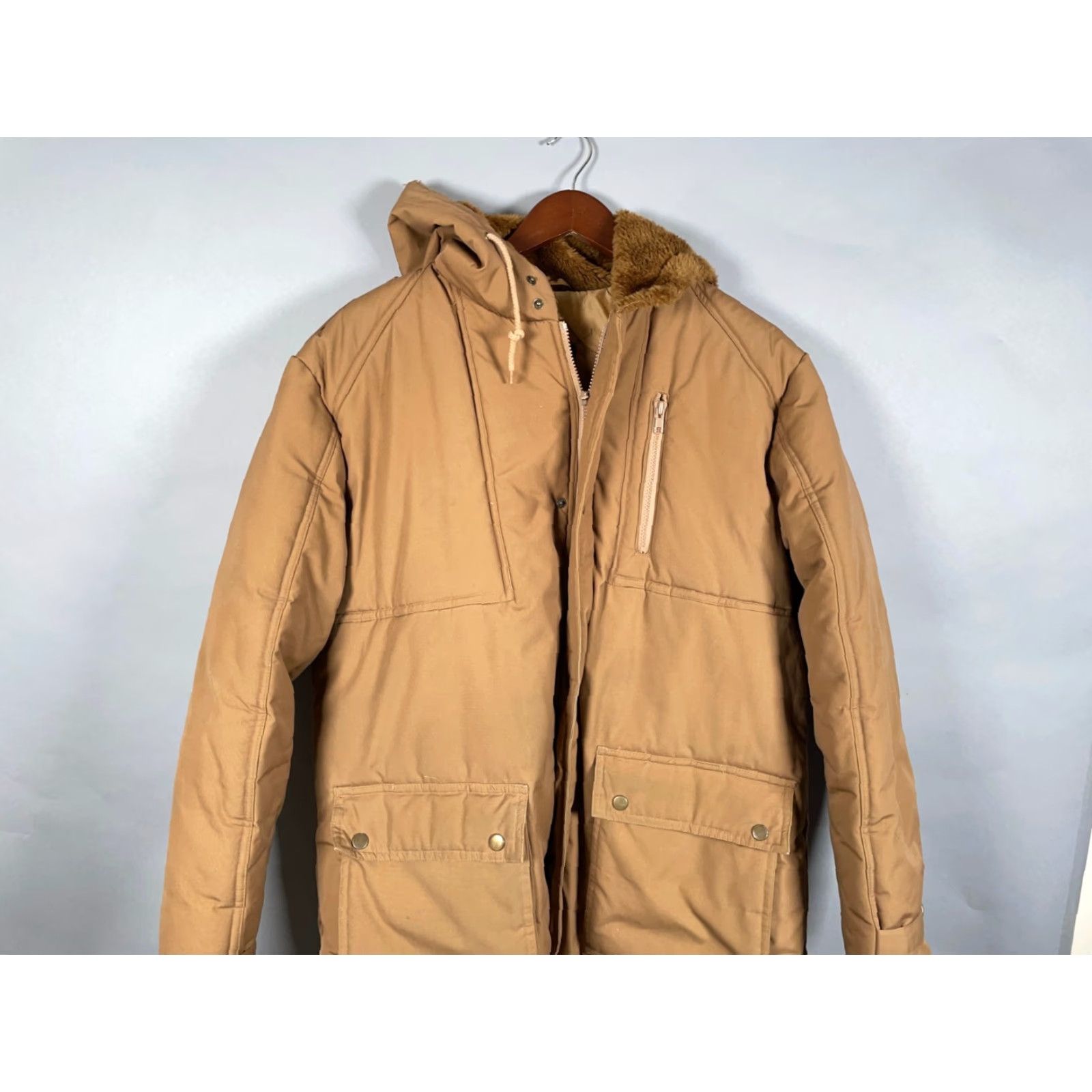 Vintage VINTAGE Big Yank Puffer Jacket Mens Large Brown Insulated Faux Fur Hood VTG Zip Up Size US L / EU 52-54 / 3 - 4 Thumbnail