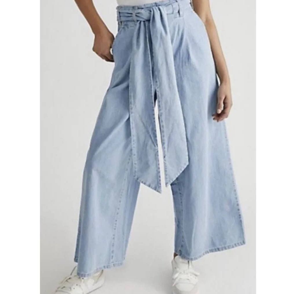 Free People New Free People Sasha Convertible Wide-Leg Jeans WTF $178 L Size 34" / US 12 / IT 48 - 3 Thumbnail