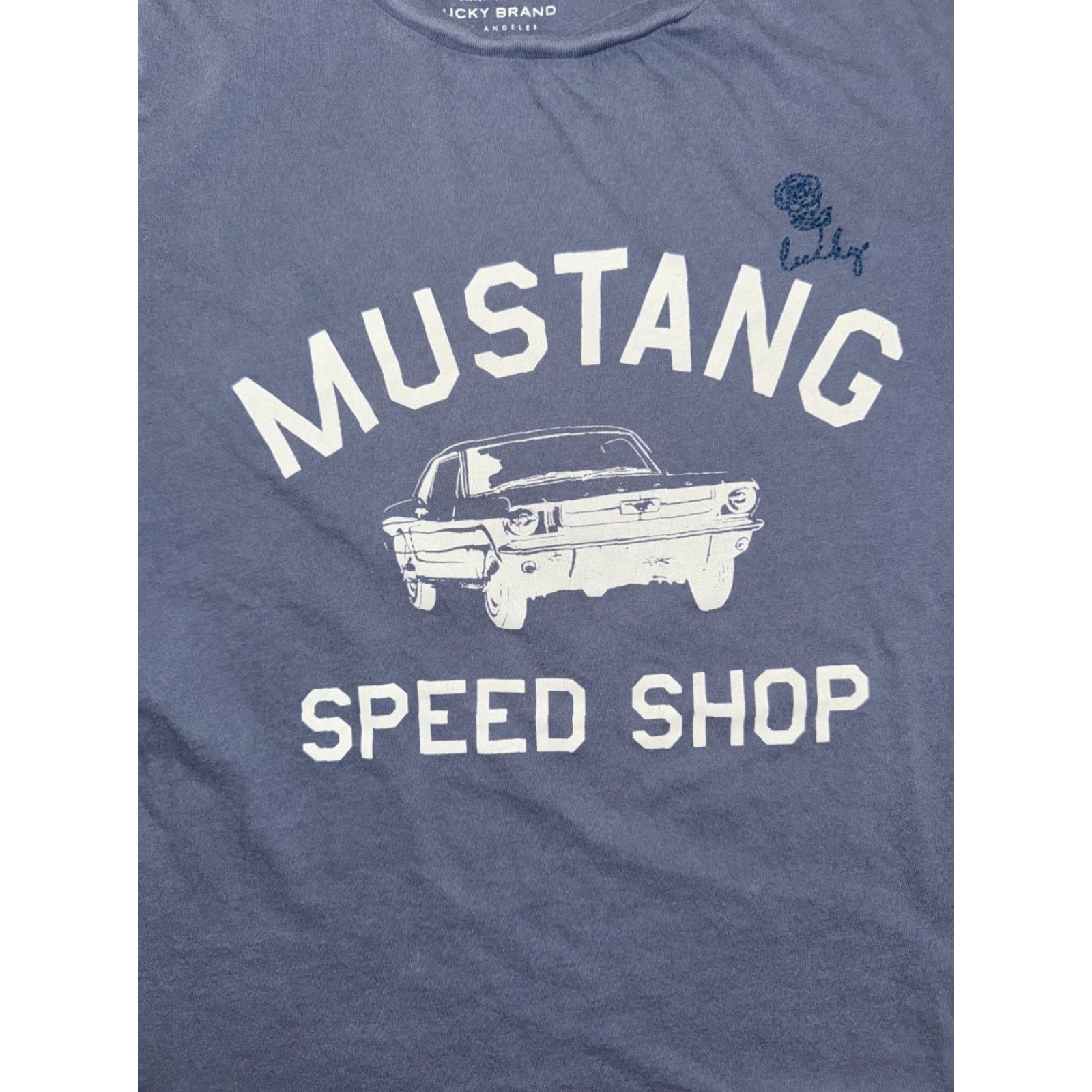 Lucky Brand Lucky Brand T-Shirt Mustang Speed Shop Graphic Blue Men’s Large Size US L / EU 52-54 / 3 - 2 Thumbnail