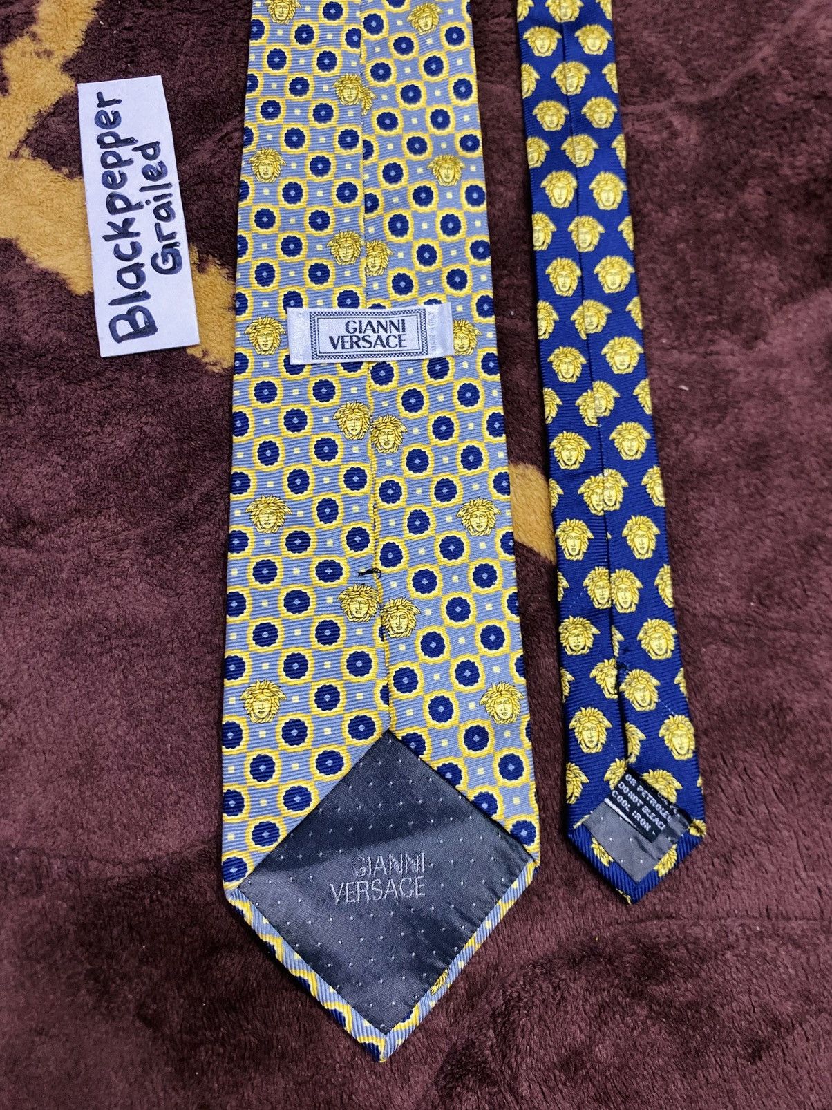 Versace Gianni Versace Medusa Logo Silk Tie Luxury Italy Size ONE SIZE - 6 Thumbnail