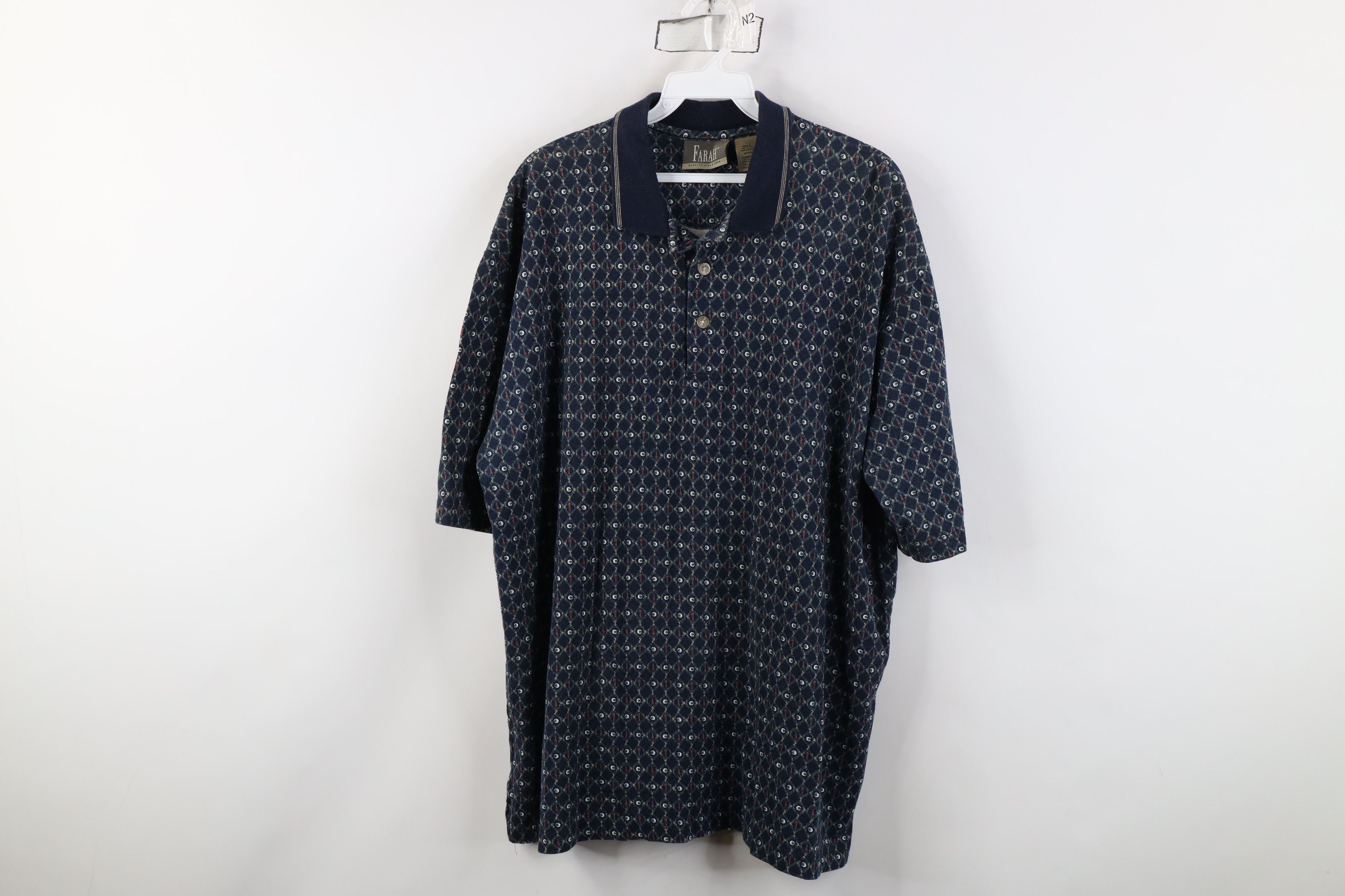Vintage Vintage 90s Streetwear Ball Tee All Over Print Polo Shirt Size US L / EU 52-54 / 3 - 1 Thumbnail
