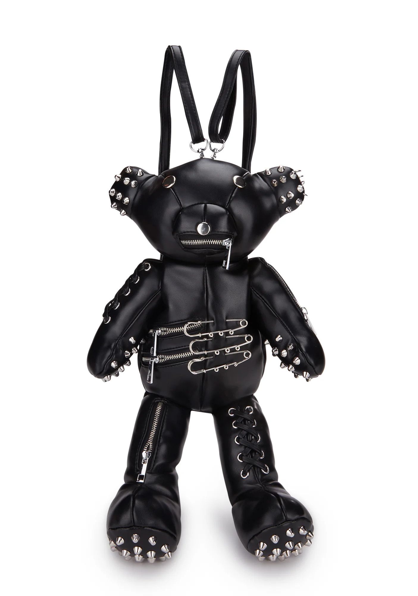 Avant Garde x Leather Tormented Teddy Backpack Bdsm Bear Balenciaga Inspired in Black, Men's