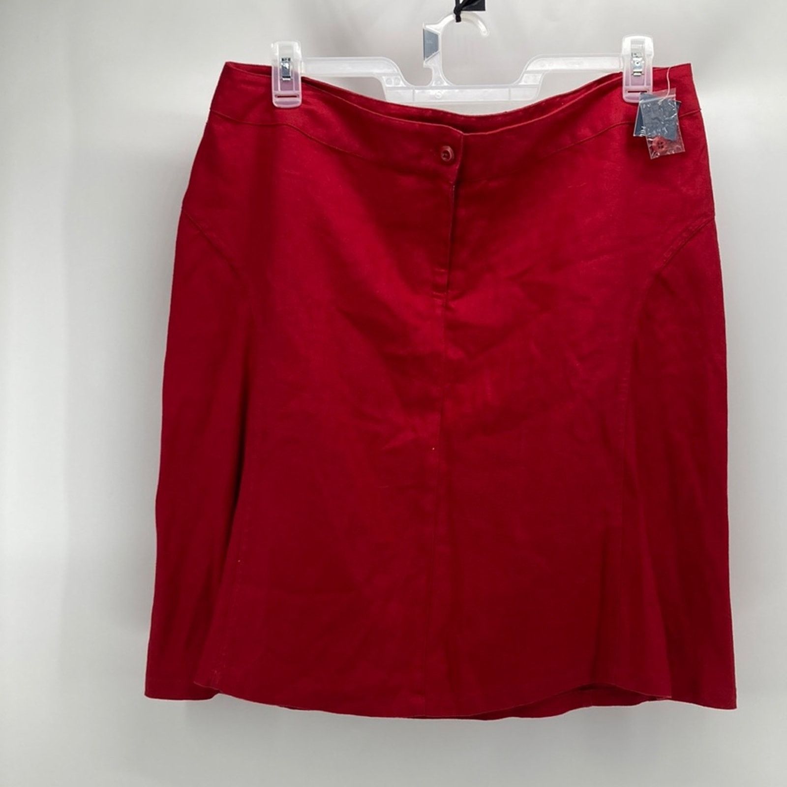 Other Hillard & Hanson red linen button skirt ruby hill casual Size 38" / US 16 / IT 52 - 1 Thumbnail