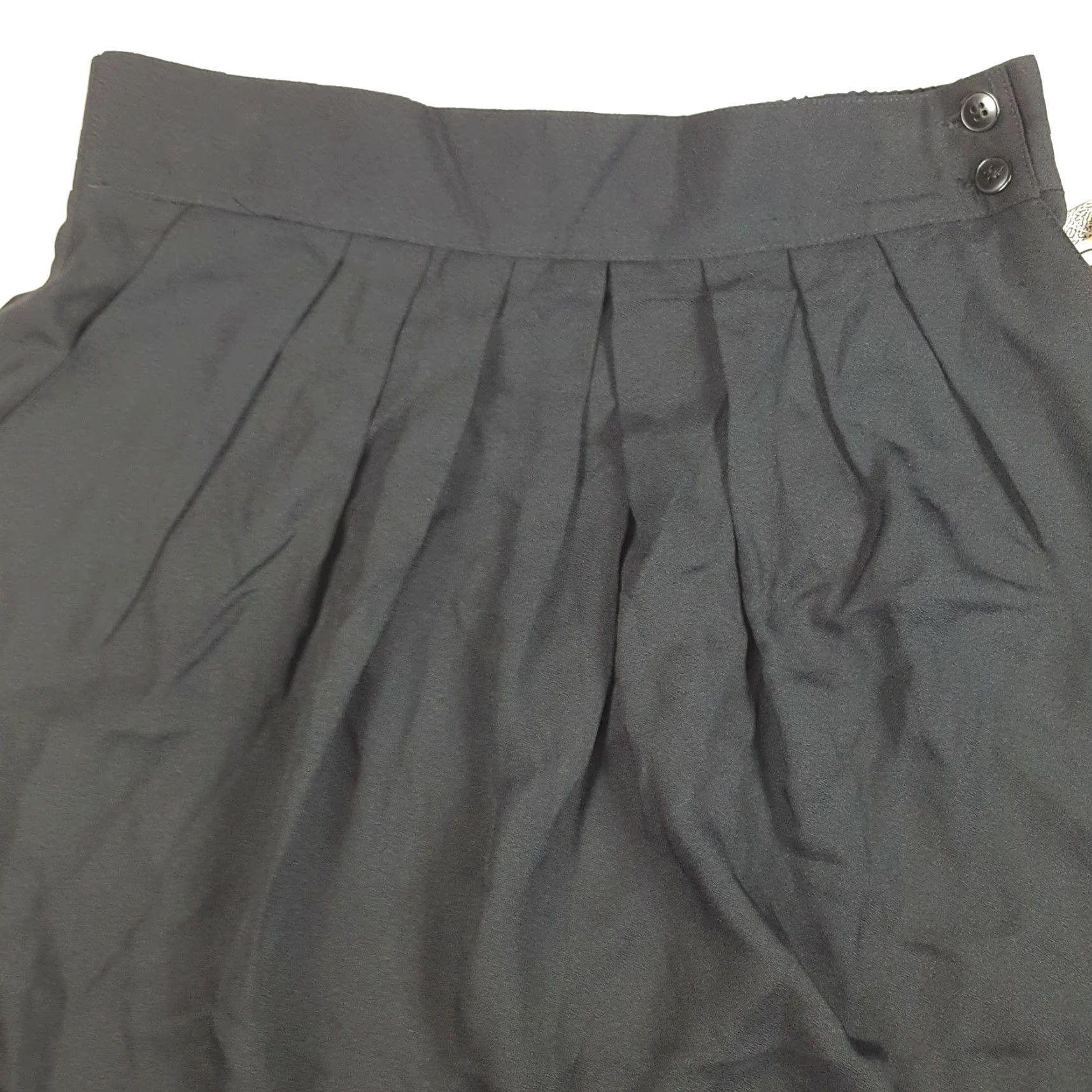 Vintage VINTAGE Joan Walters Black Pencil Straight Knee Length Skirt, Size 12, High Rise, Button Closure, All Seasons, 80s 90s, Womens, New with Tags Size 34" / US 12 / IT 48 - 2 Thumbnail