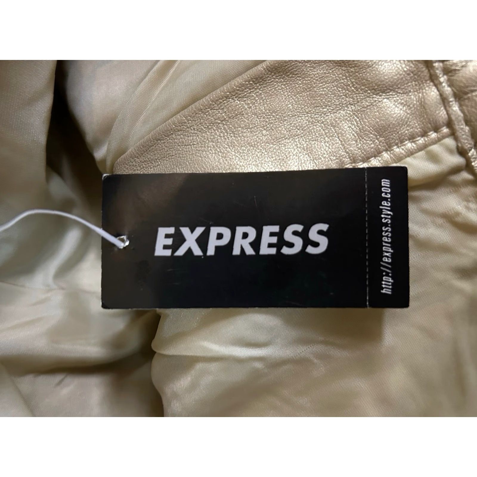 Express VINTAGE Express Leather Bootcut Pants Womens 2 Gold 2000s Deadstock NWT Leather 32" Inseam Womens Size 26" / US 2 / IT 38 - 2 Thumbnail