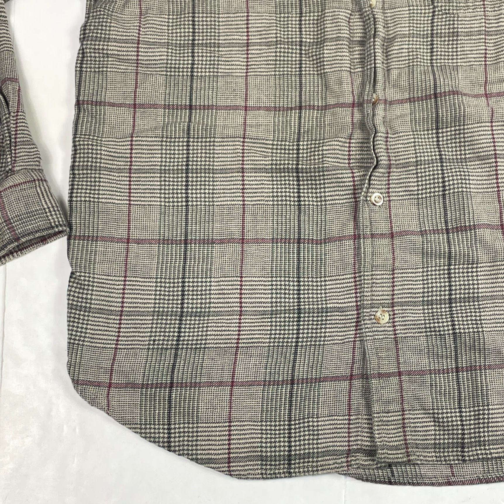 Vintage Bogari Shirt Mens Large Brown Glen Plaid Flannel Long Sleeve Button Up Size US L / EU 52-54 / 3 - 5 Thumbnail