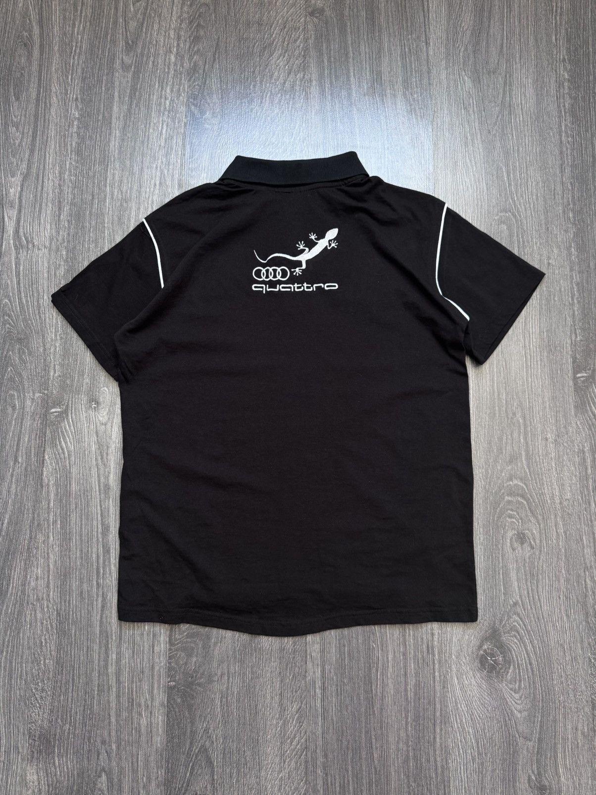 Audi Vintage Audi Quattro Black Polo Shirt Size US L / EU 52-54 / 3 - 2 Thumbnail