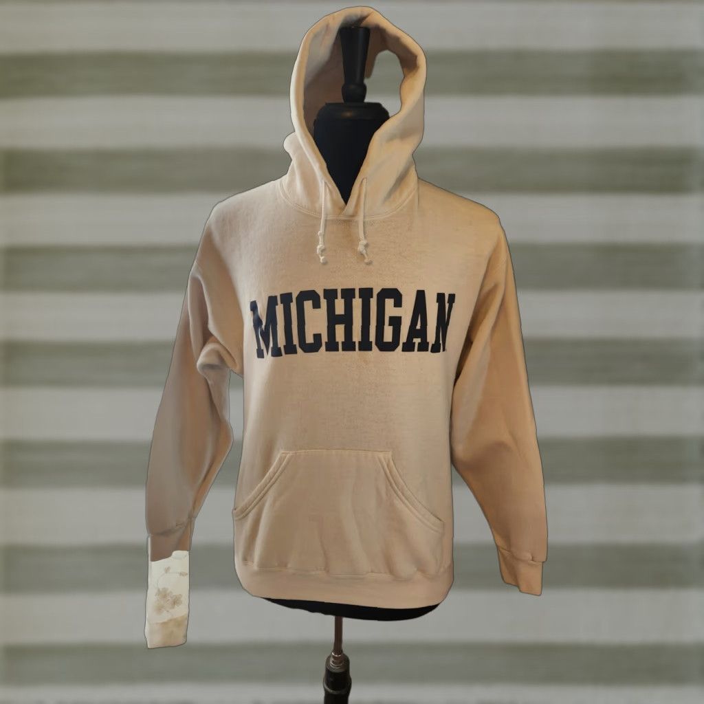 Soffe VINTAGE 90s Michigan Wolverines White Hoodie Sweatshirt M Long Sleeve Cotton MJ Soffe Mens Size US M / EU 48-50 / 2 - 1 Thumbnail