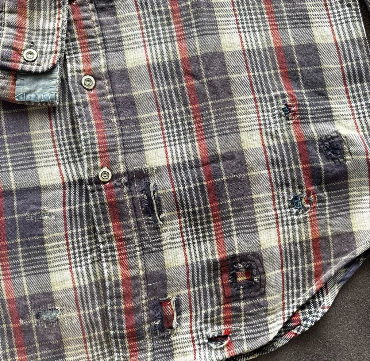 Polo Ralph Lauren Ralph Lauren Patchwork Distressed Plaid Shirt K22 Size US M / EU 48-50 / 2 - 6 Thumbnail