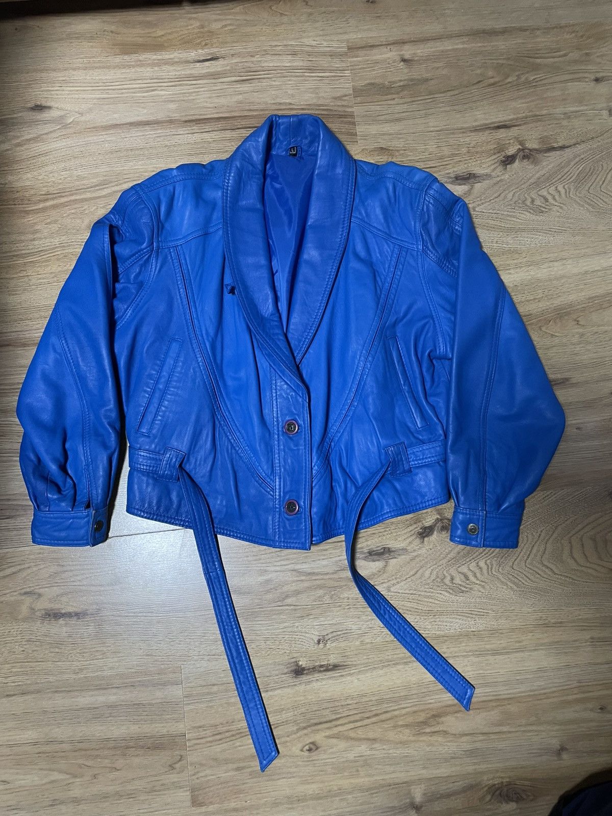 Other Blue leather jacket Size L / US 10 / IT 46 - 1 Thumbnail