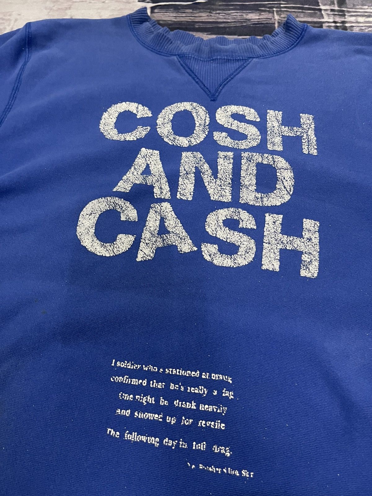 Diet Butcher Slim Skin 2000s DIET BUTCHER SLIM SKIN “COSH AND CASH” DISTRESSED CREW Size US L / EU 52-54 / 3 - 7 Thumbnail