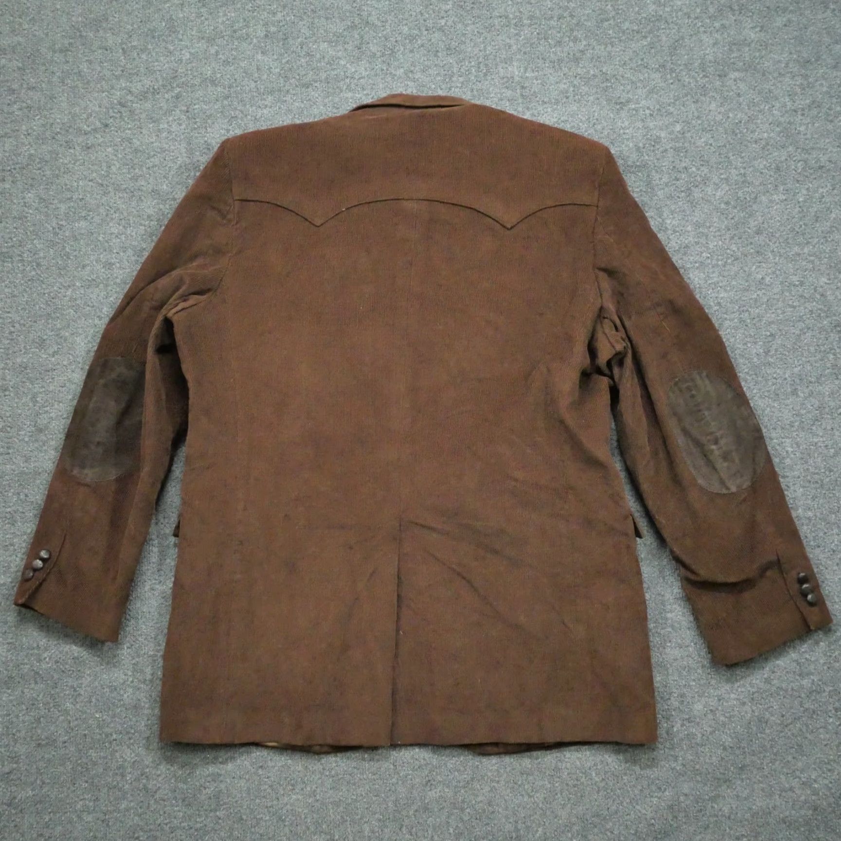 Vintage Circle S Blazer Mens 44 L Long Brown Corduroy Elbow Pads Western Country Jacket Size 44R - 7 Thumbnail