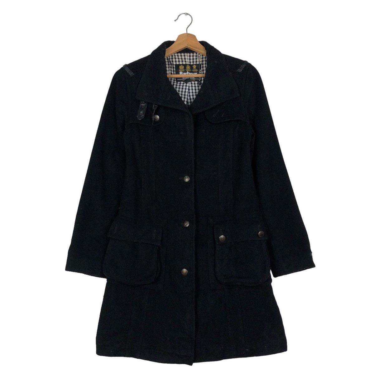 Barbour 🔥Vintage Long Wool Jacket Barbour International Biker Size US S / EU 44-46 / 1 - 1 Thumbnail