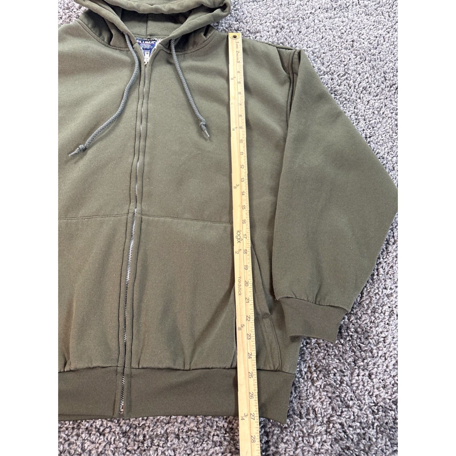 Vintage VINTAGE Pluma Hoodie Mens XL Green Full Zip 90s Grunge Fleece Thermal Lined Zip Mens XL Green 90s Size US XL / EU 56 / 4 - 2 Thumbnail