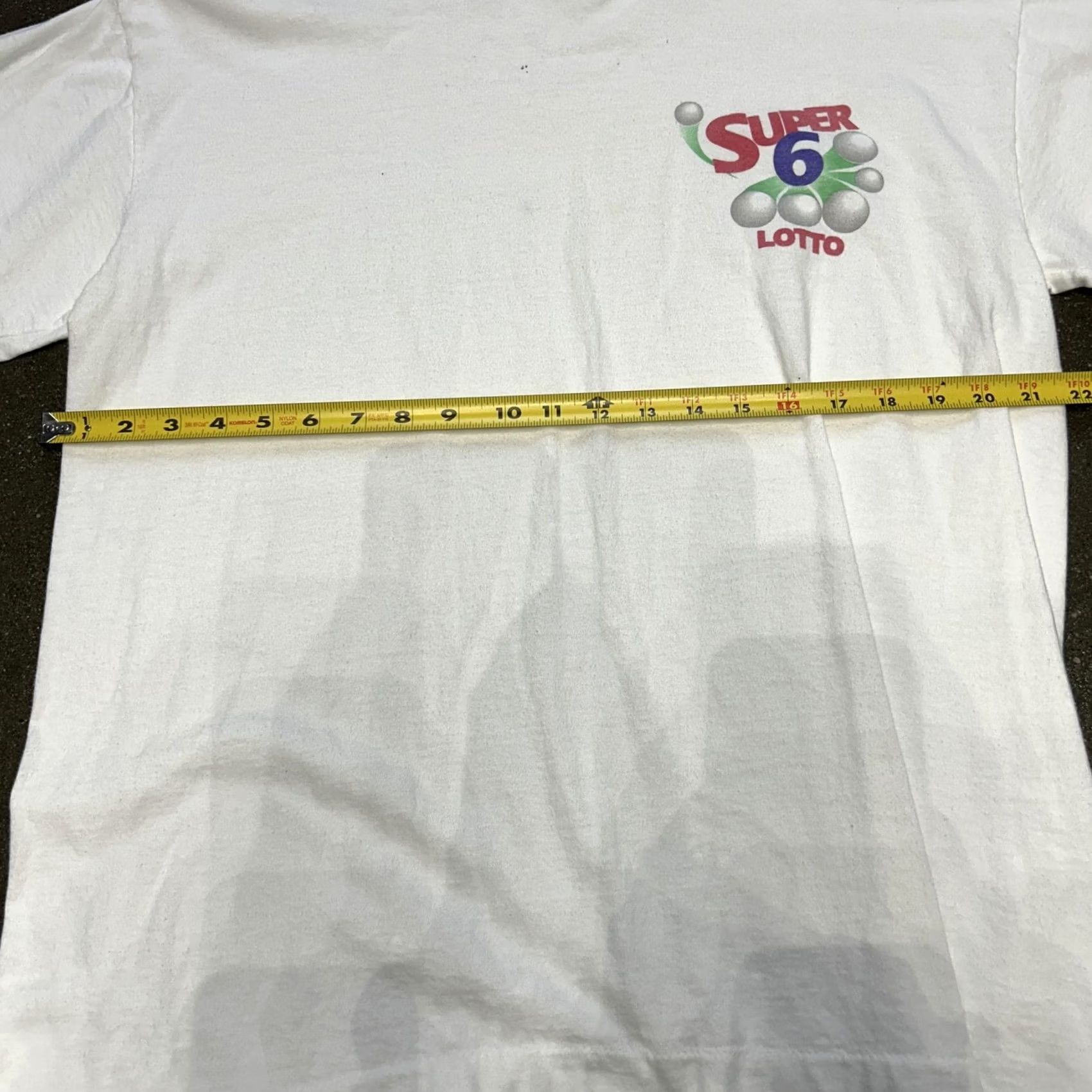 Vintage VINTAGE AmeriTees Shirt Mens XL White Super 6 Lotto Graphic Print 90s Promo Money Size US XL / EU 56 / 4 - 5 Thumbnail