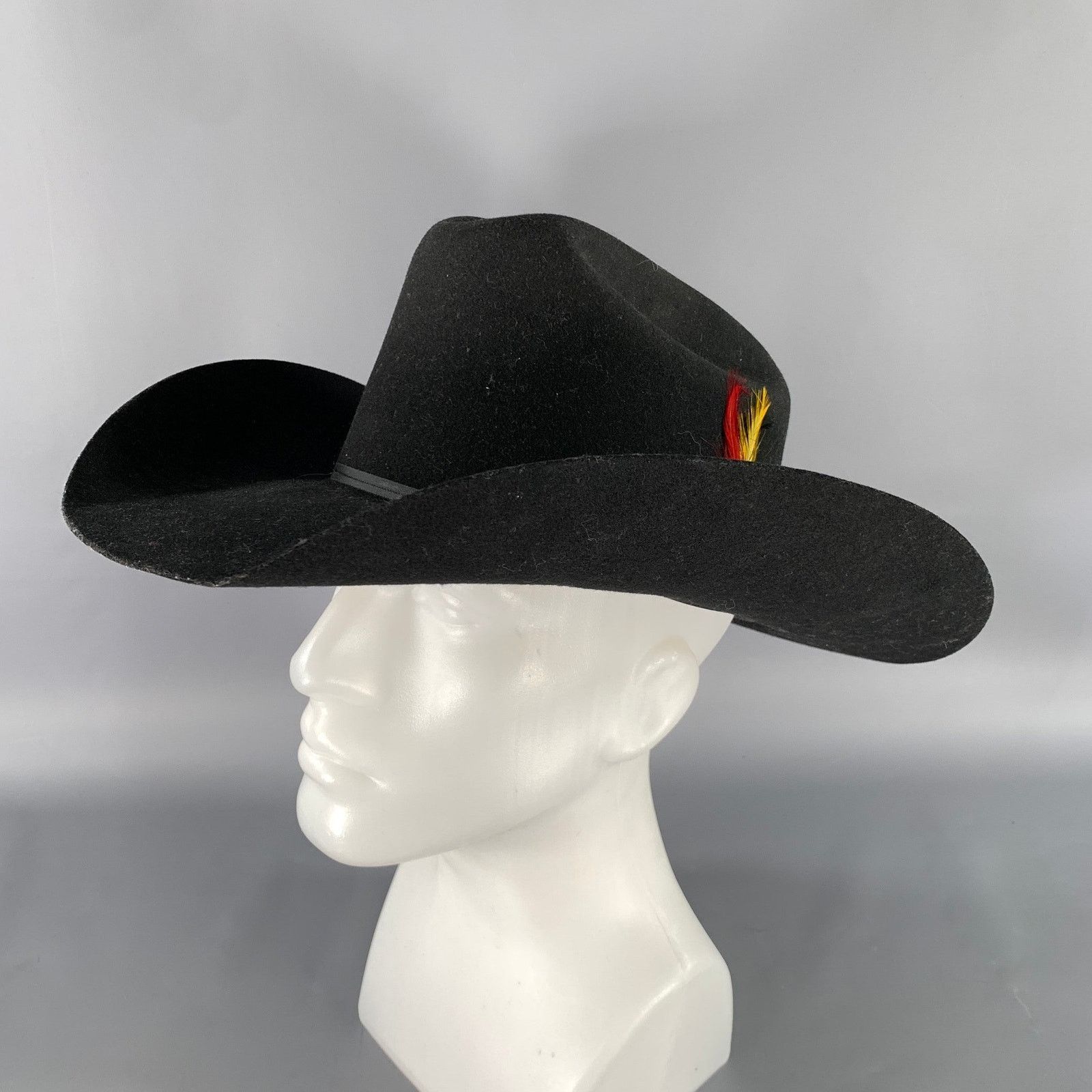 Other SERRATELLI Size 7.5 Black Cowboy Feather Hats Size ONE SIZE - 2 Thumbnail