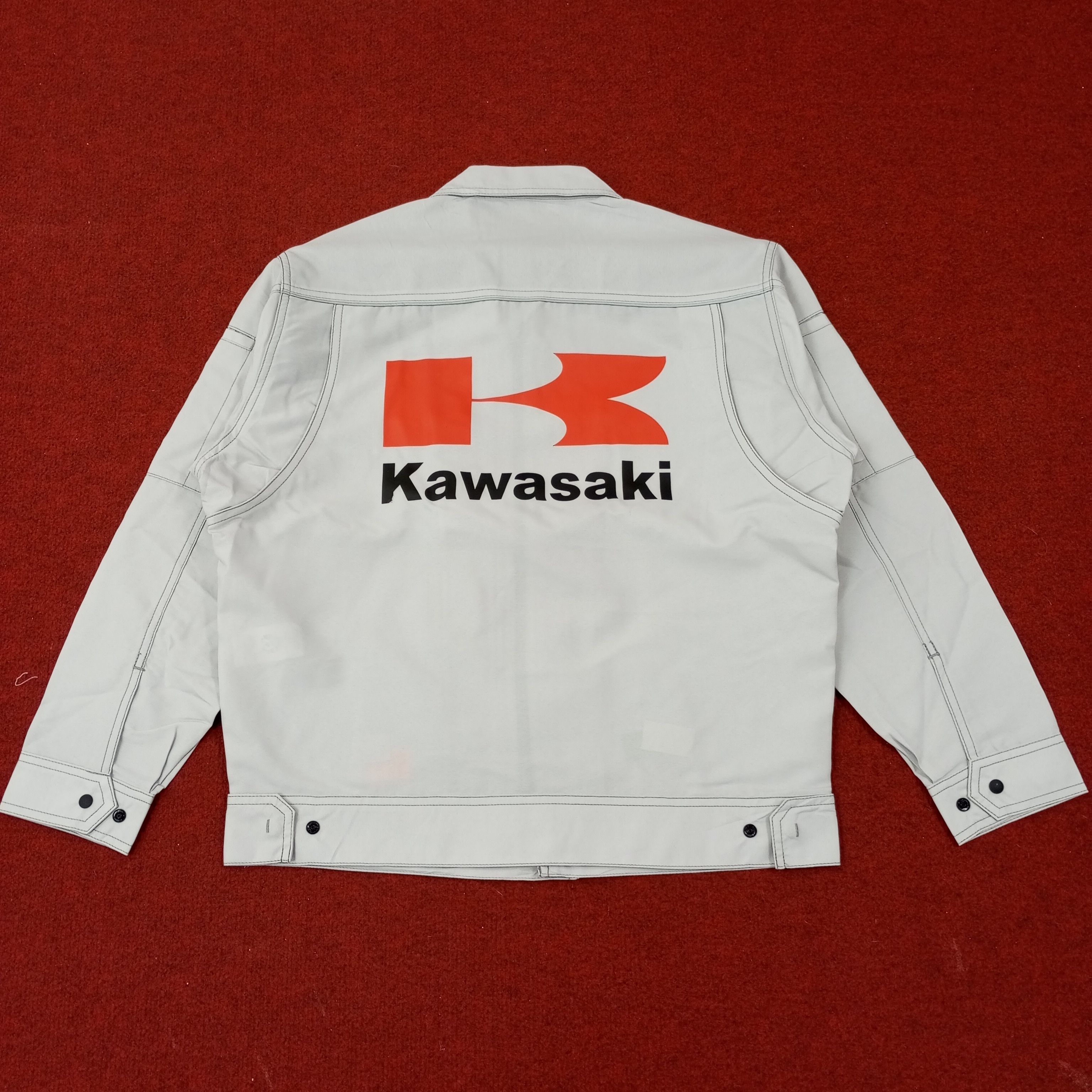 Japanese Brand × Vintage Kawasaki Japanese Motorsports Custom Jacket c232n19 Size US M / EU 48-50 / 2 - 1 Thumbnail