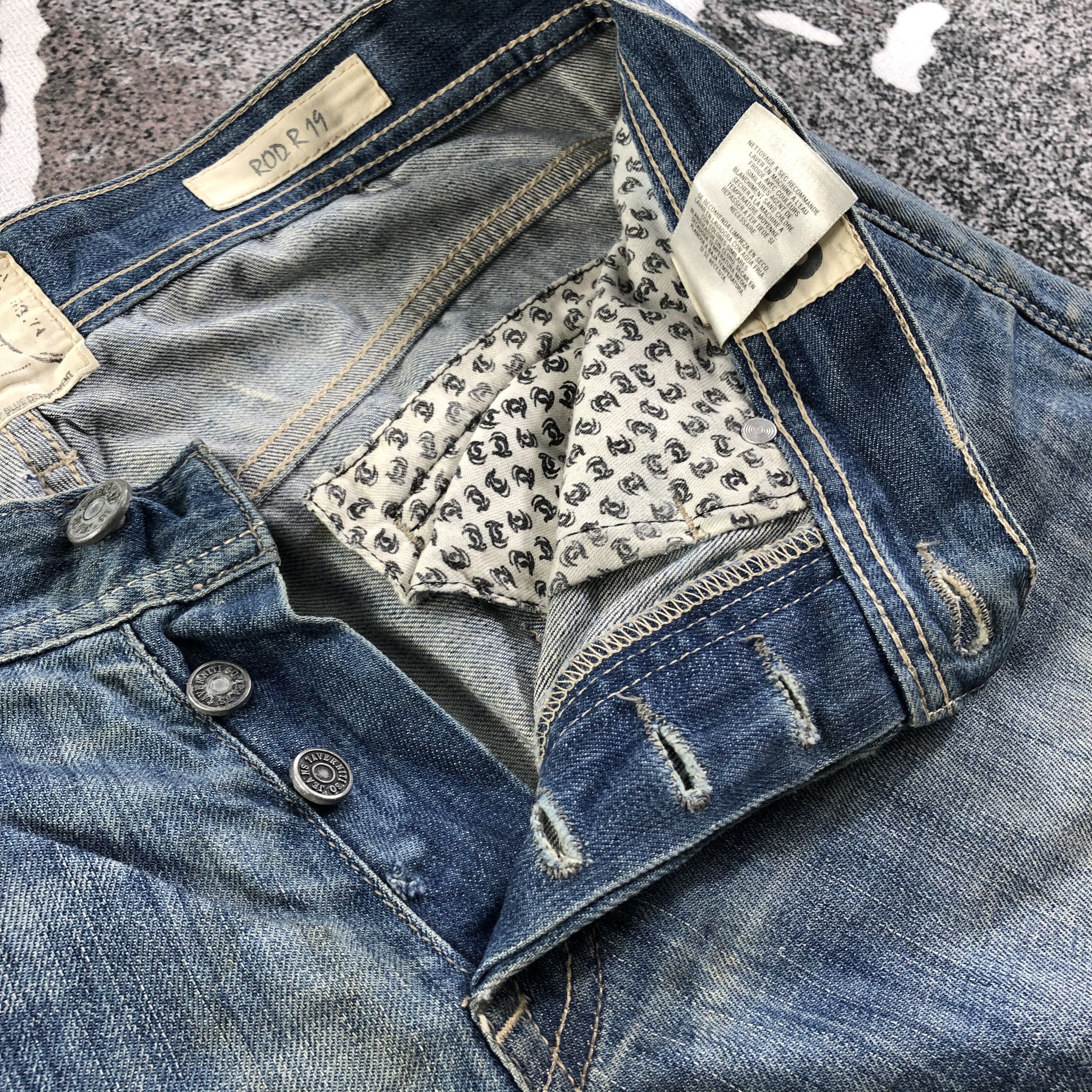 Taverniti Rod 19 Taverniti Jeans Faded Blue Denim KJ1908 Size US 33 - 9 Thumbnail