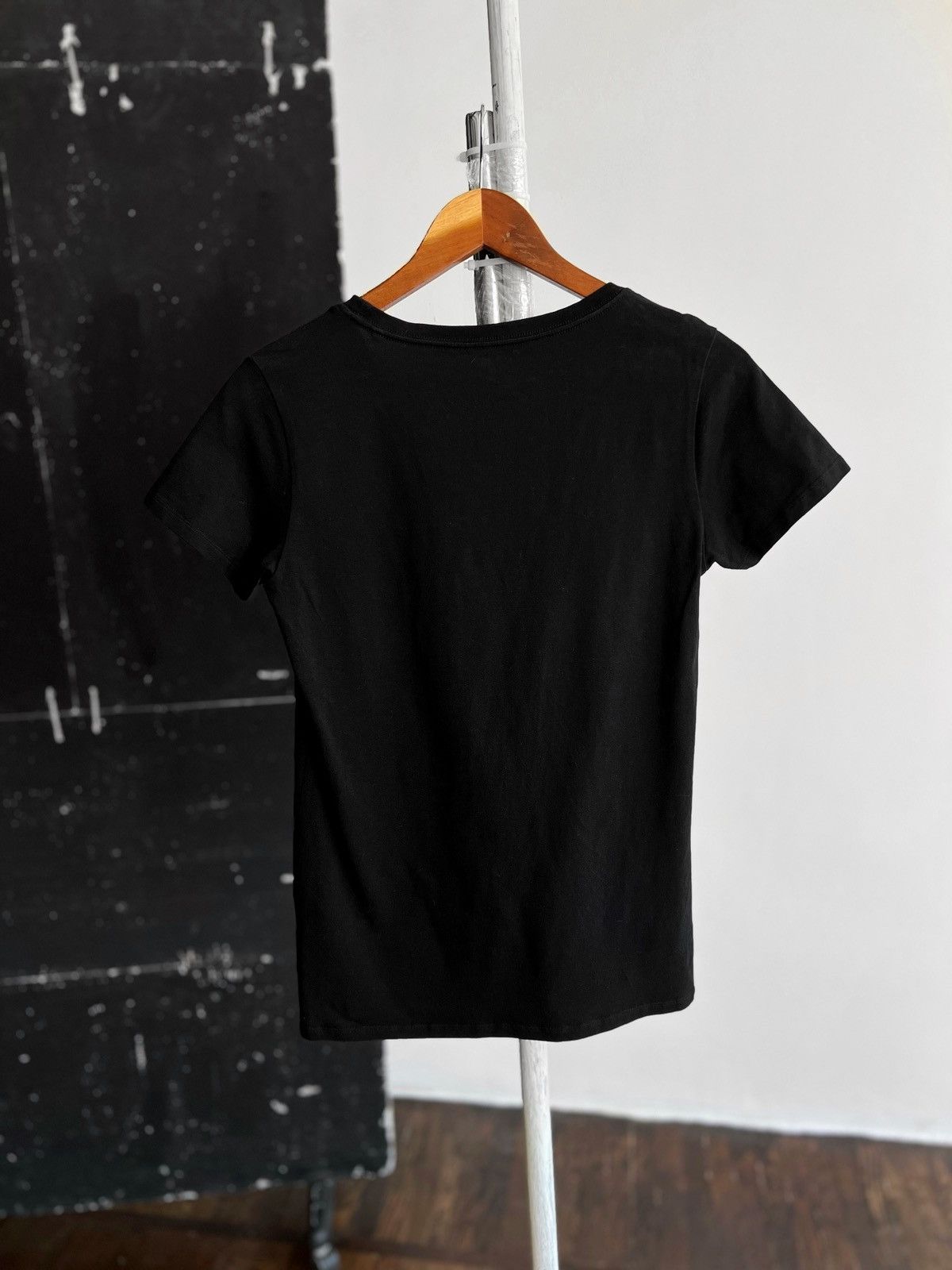 Designer × Tommy Hilfiger Tommy Hilfiger Women’s Black Solid Short Sleeve T-Shirt Size L / US 10 / IT 46 - 3 Thumbnail
