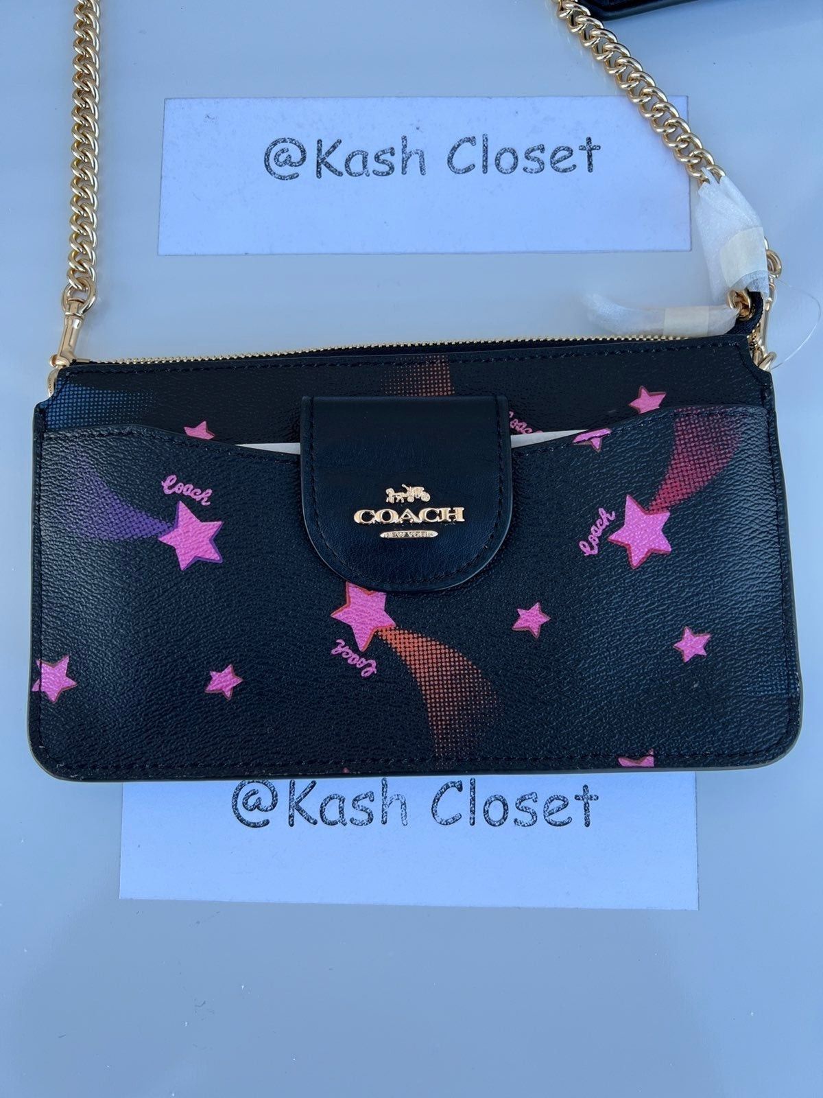Coach Coach Poppy Crossbody Bag Disco Star Print Black Multi Size ONE SIZE - 4 Thumbnail