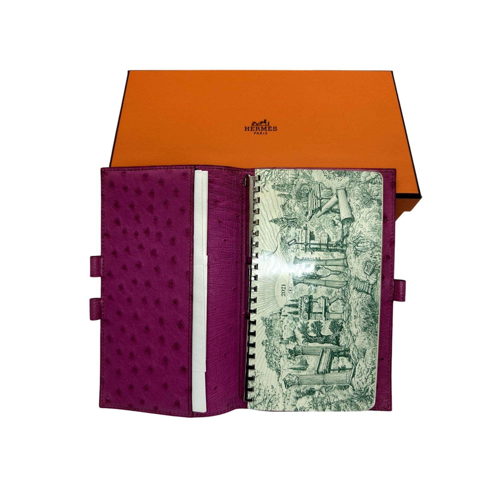 Hermes HERMES Globetrotter NotebookAgenda Ostrich Pink-RARE EUCwbox Size ONE SIZE - 3 Thumbnail