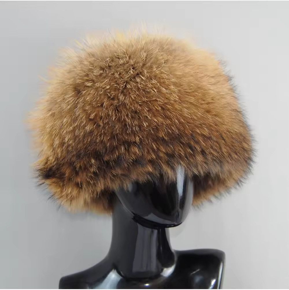 Other Y2k Natural Fur Fluffy Winter Hat Round Cap Size ONE SIZE - 1 Thumbnail