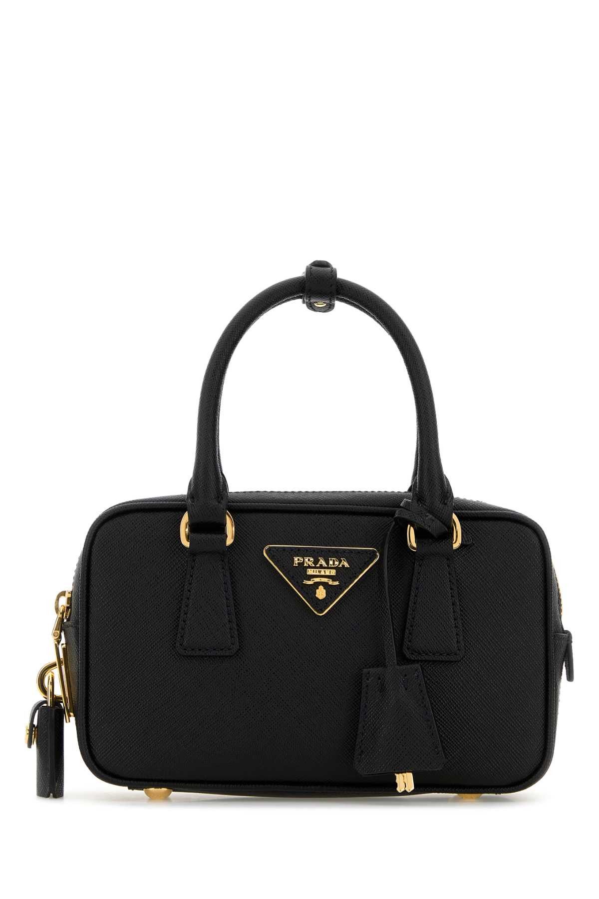 Prada Black Leather Handbag Size ONE SIZE - 1 Thumbnail