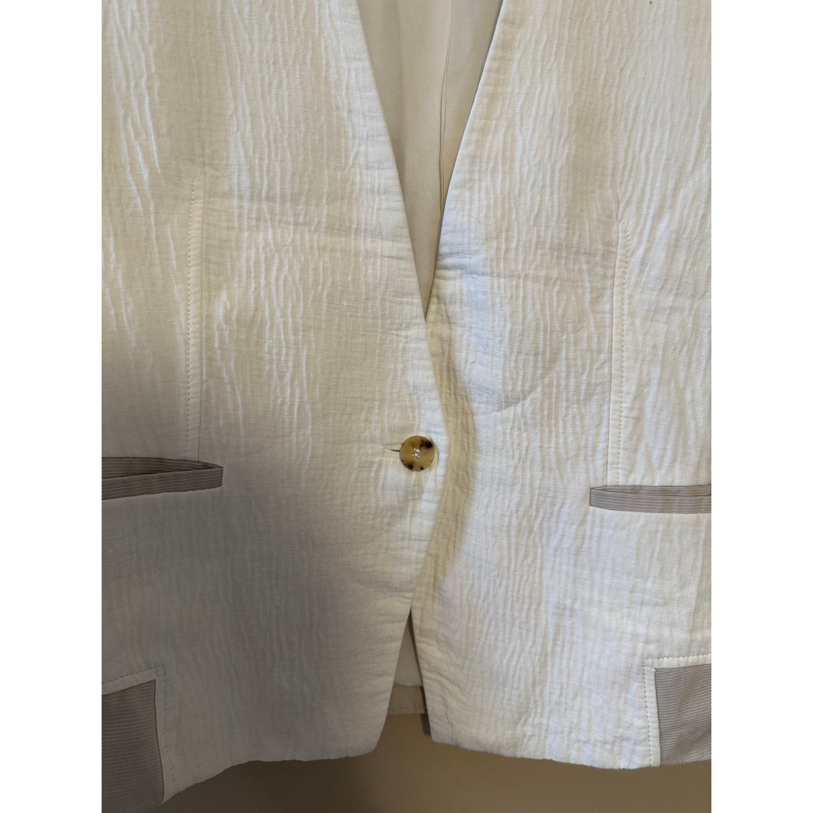 Helmut Lang Helmut Lang Textured Linen Blend Tailored Blazer Size S / US 4 / IT 40 - 4 Thumbnail