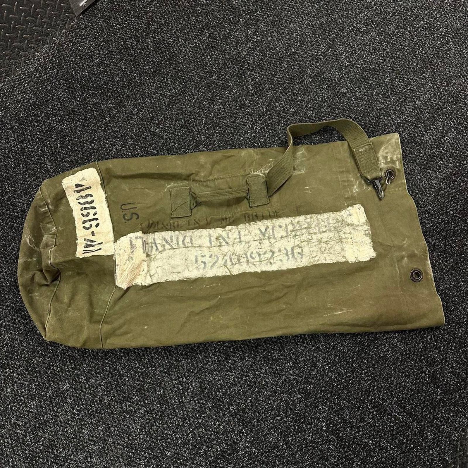 Other Vintage 1950s Military Canvas Heavy Duffle Laundry Bag Size ONE SIZE - 6 Thumbnail