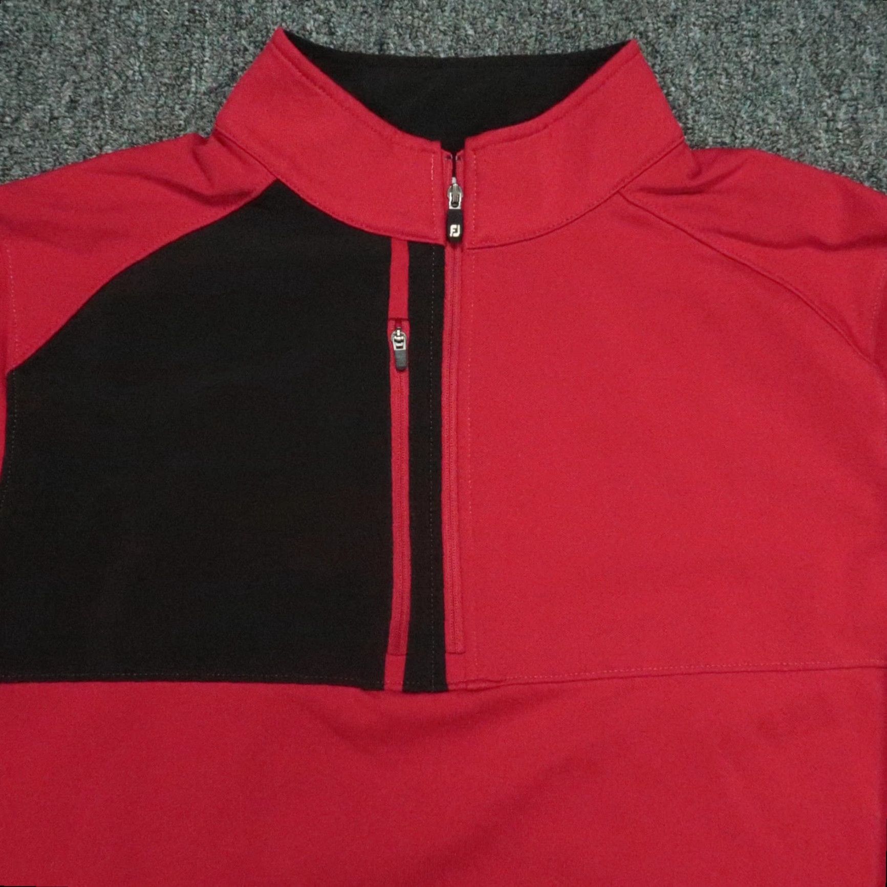 Footjoy FootJoy Pullover Mens M Red Crimson Pique Sport Midlayer 1/4 Zip Mock Neck Light Breathable Athletic Golf Shirt Size US M / EU 48-50 / 2 - 2 Thumbnail