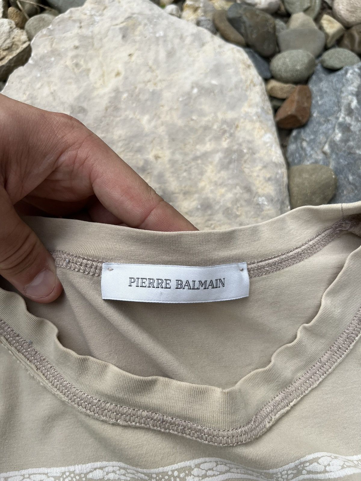 Balmain × Designer × Pierre Balmain Pierre Balmain stretchy t-shirt tee mirror reflection card Size US L / EU 52-54 / 3 - 14 Thumbnail