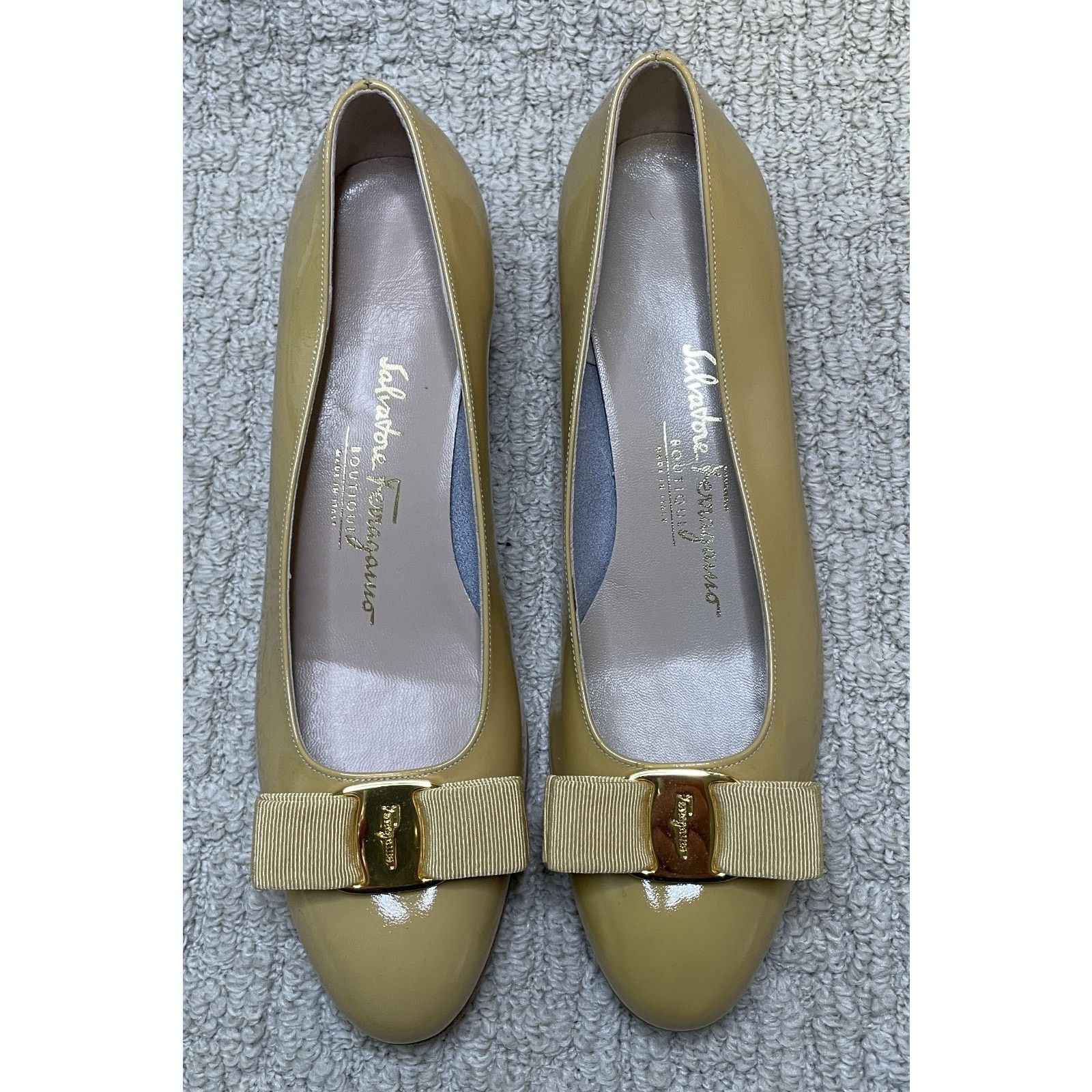 Salvatore Ferragamo Salvatore Ferragamo Pumps Womens 8 C Yellow Patent Leather Size US 8 / IT 38 - 6 Thumbnail