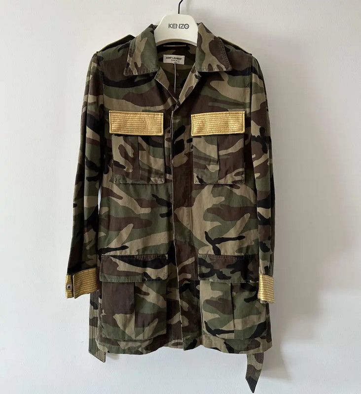 Yves Saint Laurent Saint Laurent Army Green Cotton Jacket 0089 Size M / US 6-8 / IT 42-44 - 1 Thumbnail