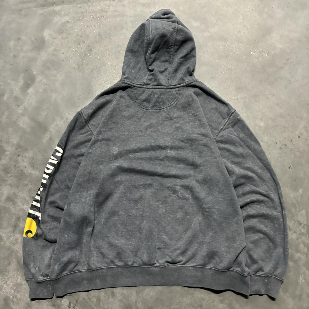 Carhartt × Vintage Crazy Vintage Y2K/2000s Faded Grey Carhartt Workwear Essential Hoodie! Size US XXL / EU 58 / 5 - 8 Thumbnail