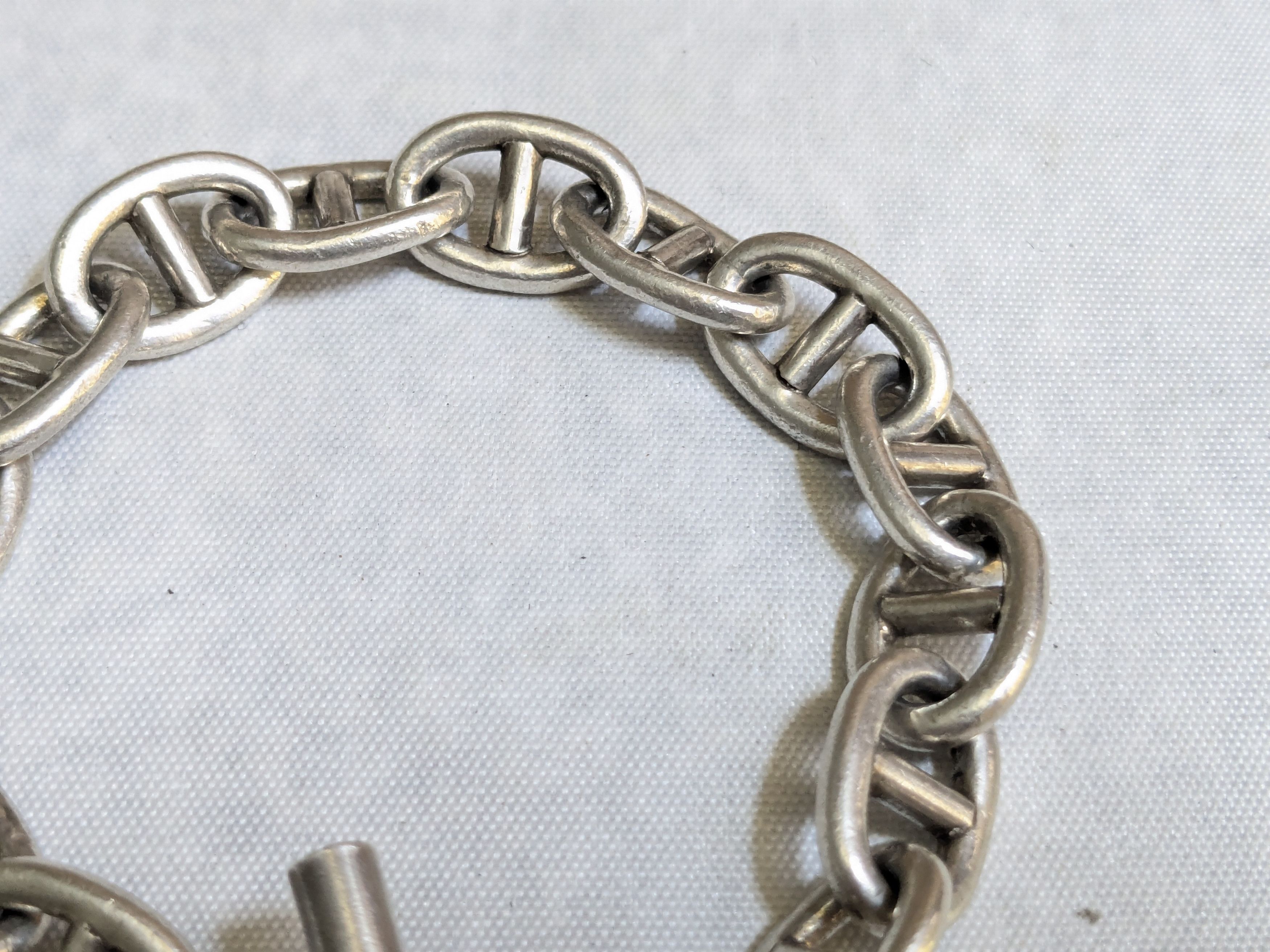 Jewelry Vintage Taxco Sterling Silver Bracelet Anchor Mariner 7.75" Size ONE SIZE - 2 Thumbnail