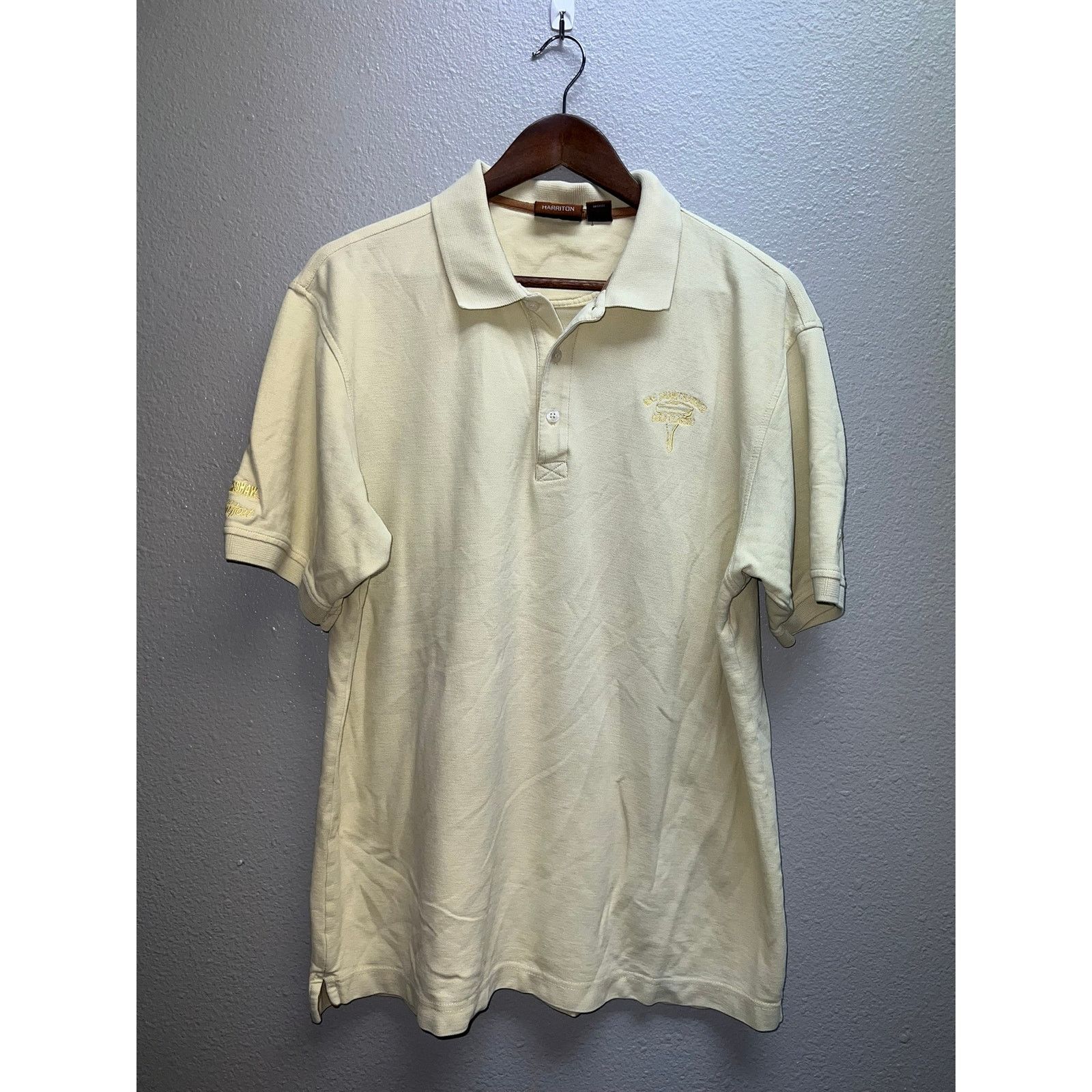 Harriton Vintage Harriton Yellow Polo Shirt Golf Golfing Mike Shaw L Size US L / EU 52-54 / 3 - 1 Thumbnail