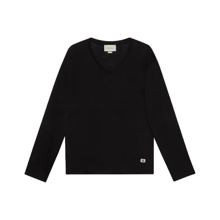 Gucci Gucci Gucci SS21 Black V-Neck Long Sleeve T-Shirt -2506 Size US XS / EU 42 / 0 - 1 Thumbnail