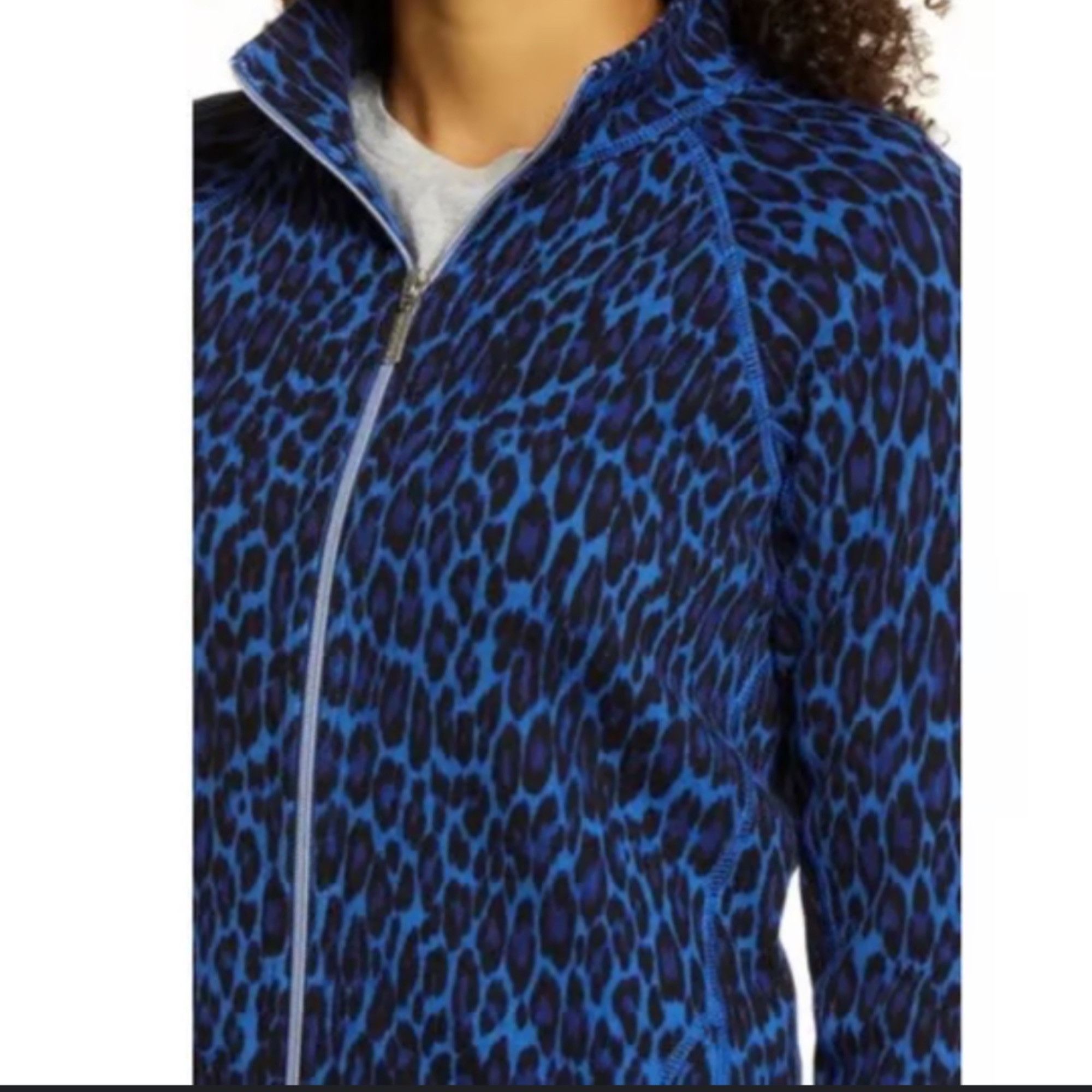 Tommy Bahama Tommy Bahama Women’s Blue Animal Print Full Zip Knit Jacket Size XS / US 0-2 / IT 36-38 - 1 Thumbnail