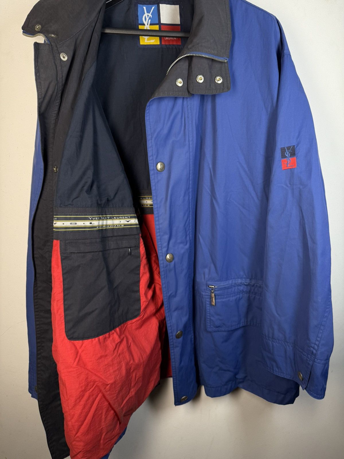 Yves Saint Laurent Autumn YSL Jacket Blue YSL Coat Zip Up Collar Vintage Size US L / EU 52-54 / 3 - 11 Thumbnail