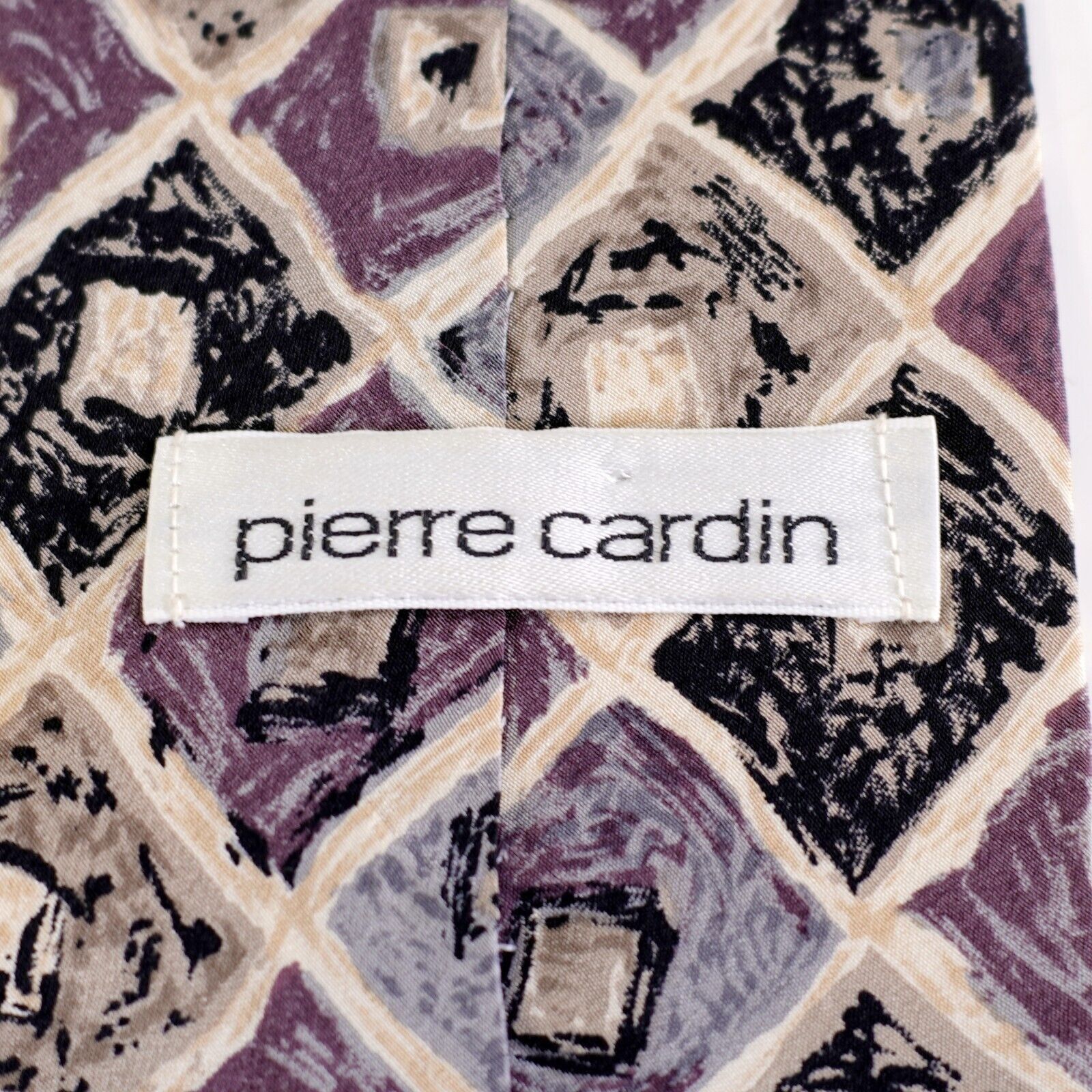 Pierre Cardin Pierre Cardin Purple Tan Abstract Geometric Print Short Wide Size ONE SIZE - 3 Thumbnail
