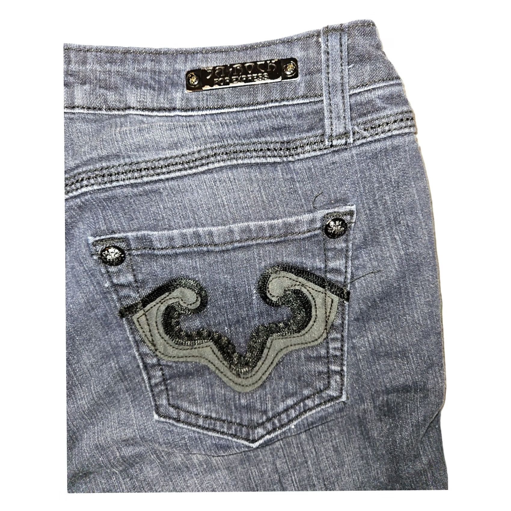 Express Express ReRock Skinny Jeans Women's 10 Dark Blue Embroidered Stretch Denim Modern, Low Rise, 30 Inseam, 32 In W .. Size 32" / US 10 / IT 46 - 2 Thumbnail