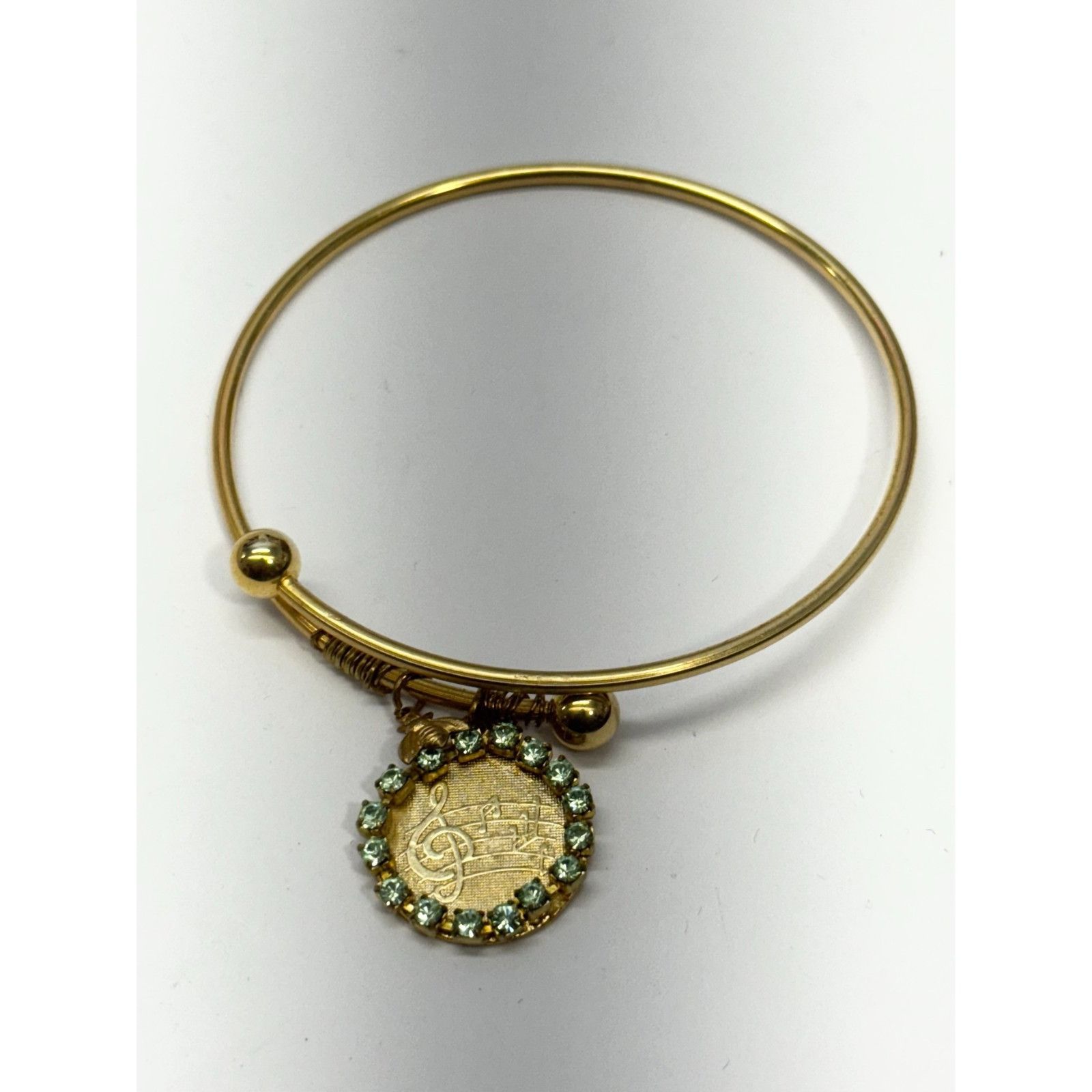 Vintage Vintage music note musical rhinestone charm bracelet bangle Size ONE SIZE - 3 Thumbnail