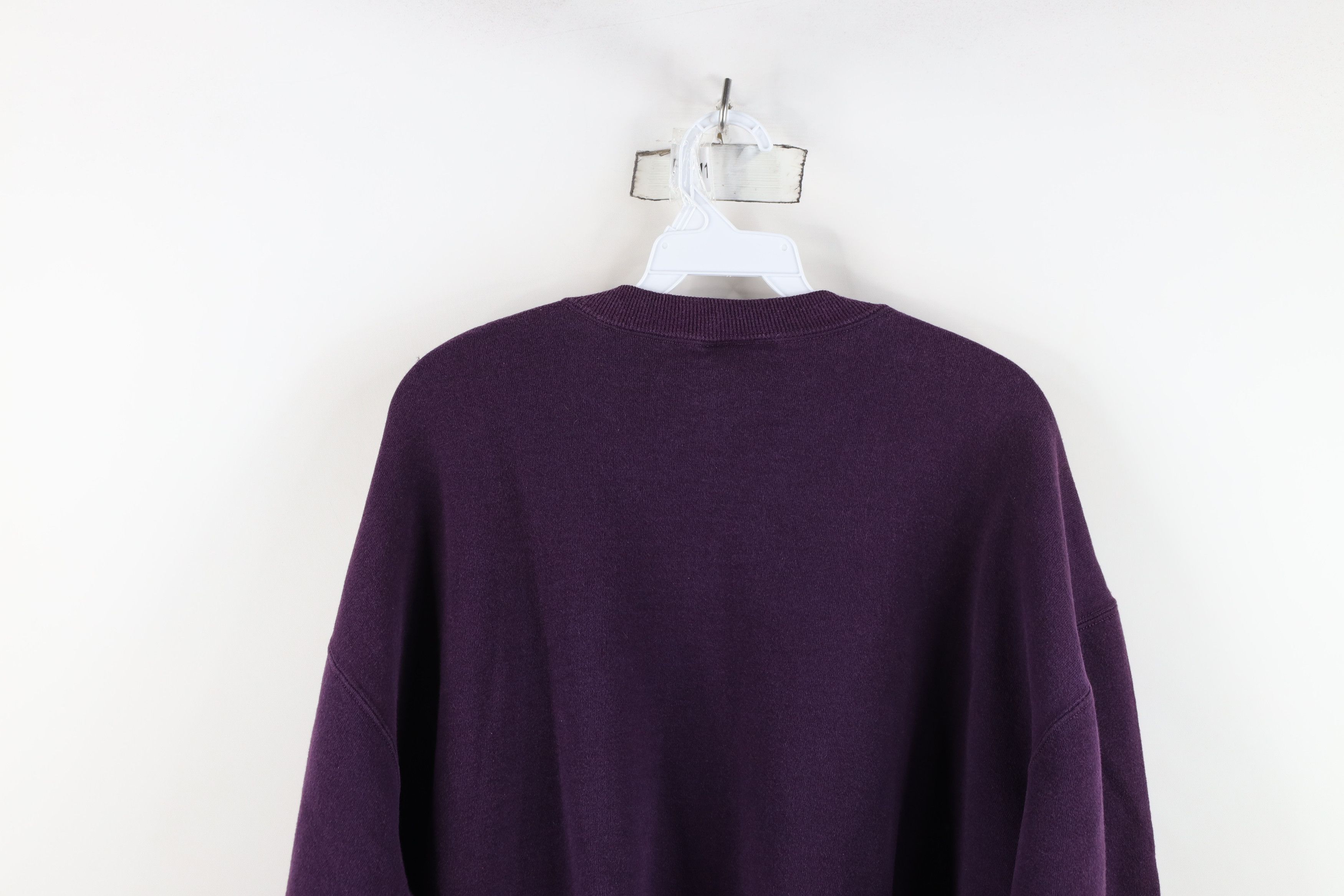 Vintage Vintage 90s Streetwear Blank Crewneck Sweatshirt Purple USA Size US XL / EU 56 / 4 - 11 Thumbnail