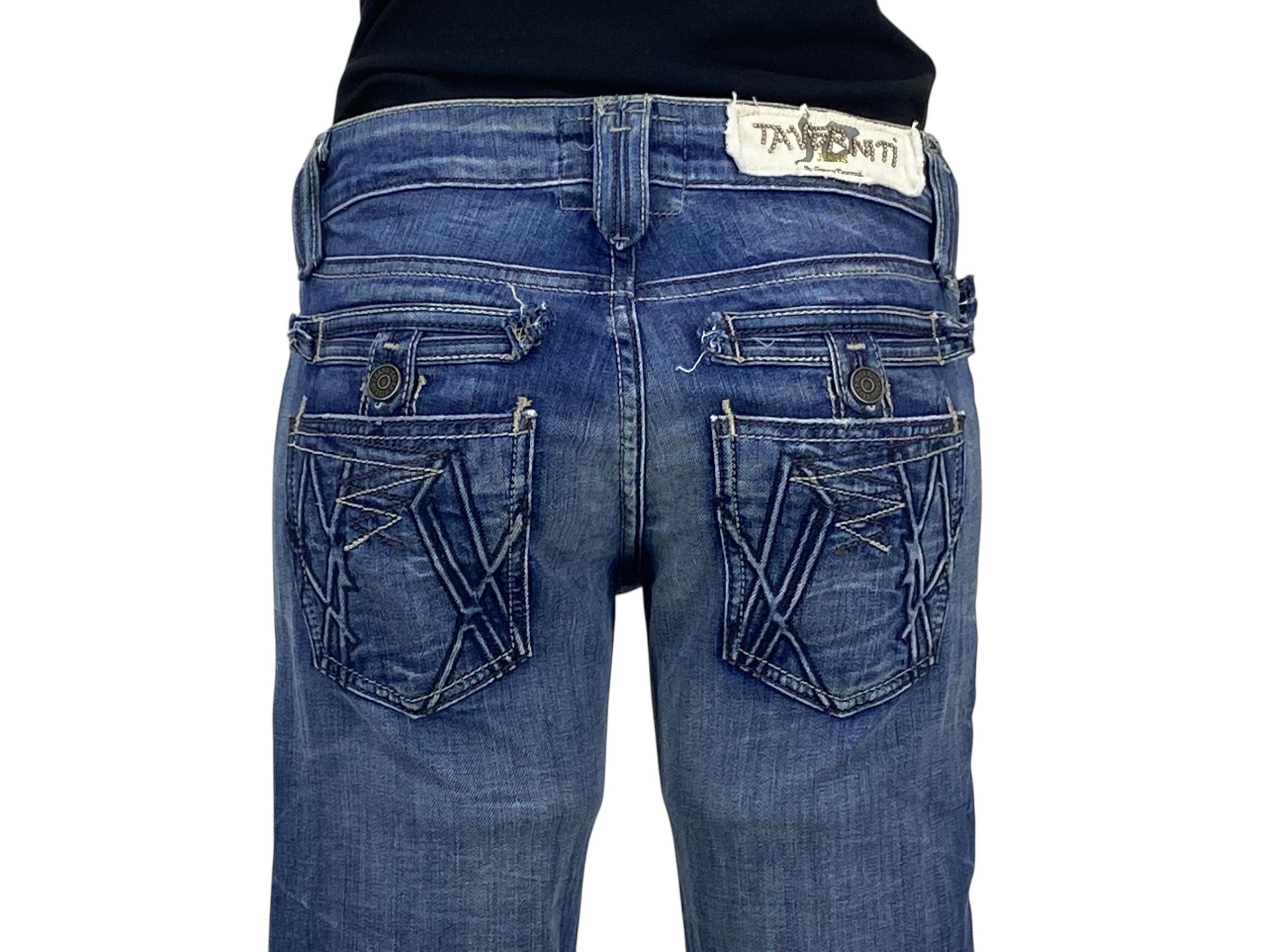 Designer Taverniti Jeans Denim by Jimmy Taverniti Flare Jeans Pants Size 25" / US 0 / IT 36 - 6 Thumbnail