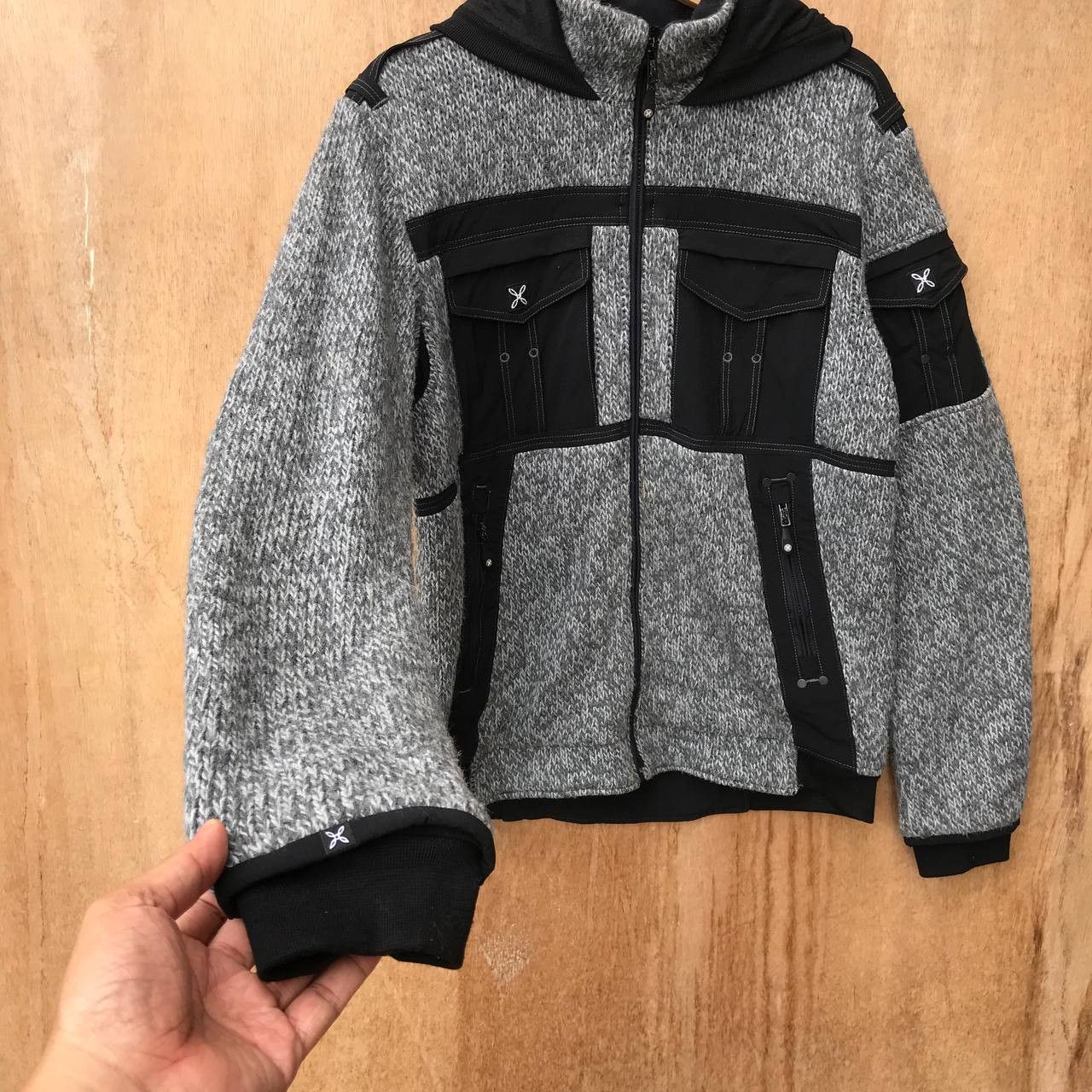 Japanese Brand MONTURA REMIX BIKER KNIT JACKET OUTDOOR JUMPER HOODIE Size US L / EU 52-54 / 3 - 12 Thumbnail