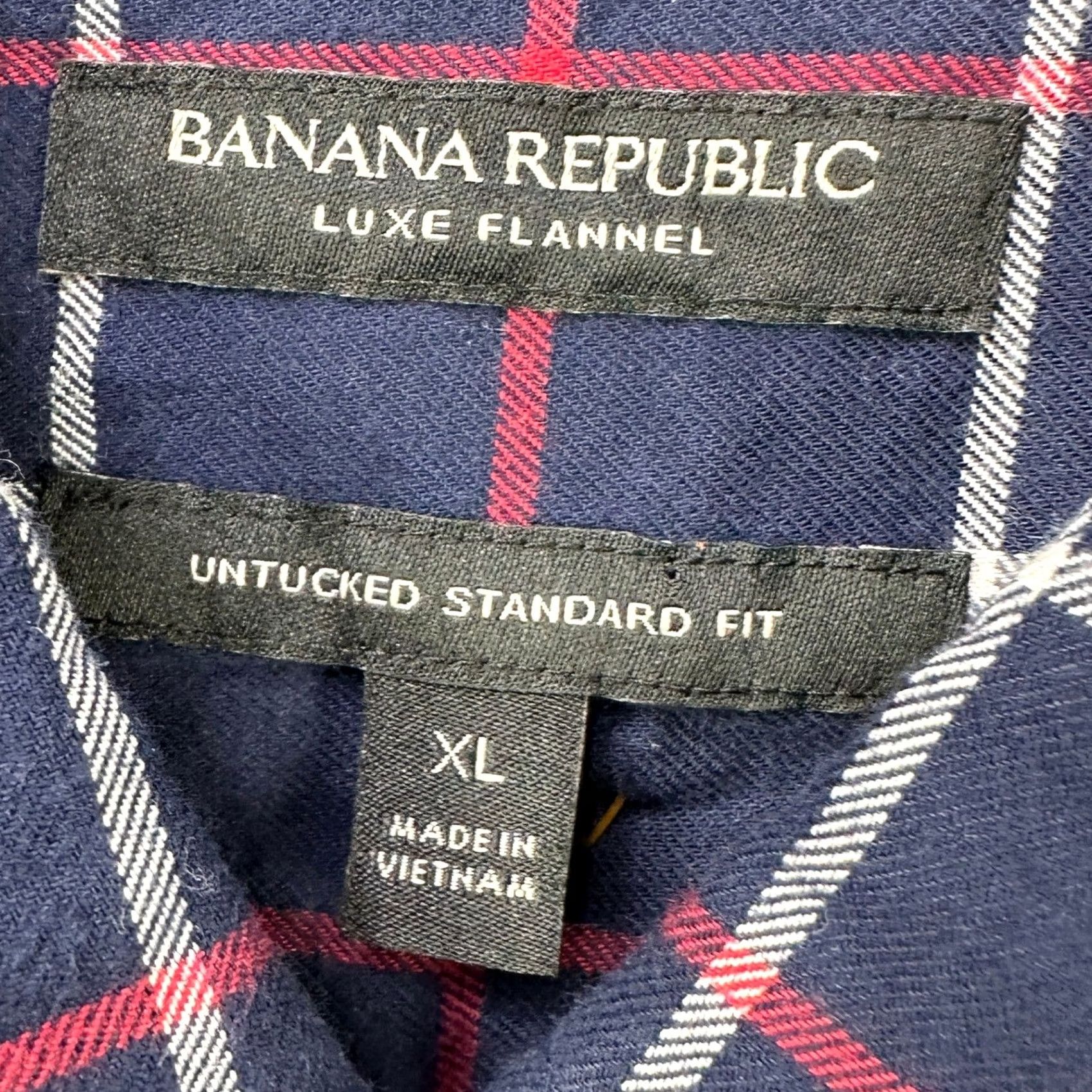 Banana Republic Banana Republic Luxe Flannel Standard Fit Shirt Men XL Blue Checked - Pre-Owned Good Size US XL / EU 56 / 4 - 6 Thumbnail
