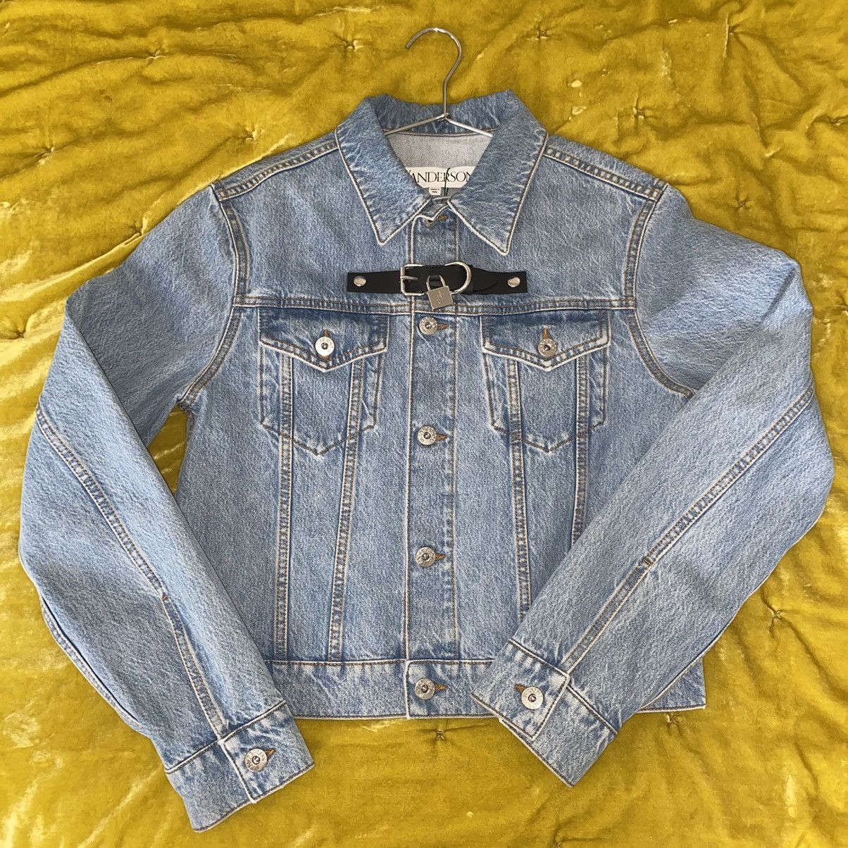 image of J W Anderson Jw Anderson Bondage Strap Denim Jacket in Blue, Men's (Size Large)